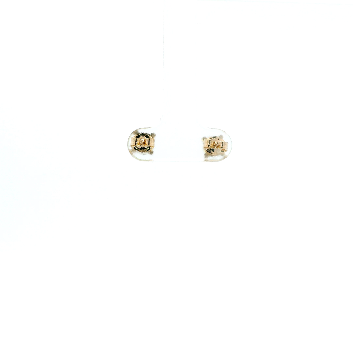 14K Yellow Gold Green Stone Stud Earrings