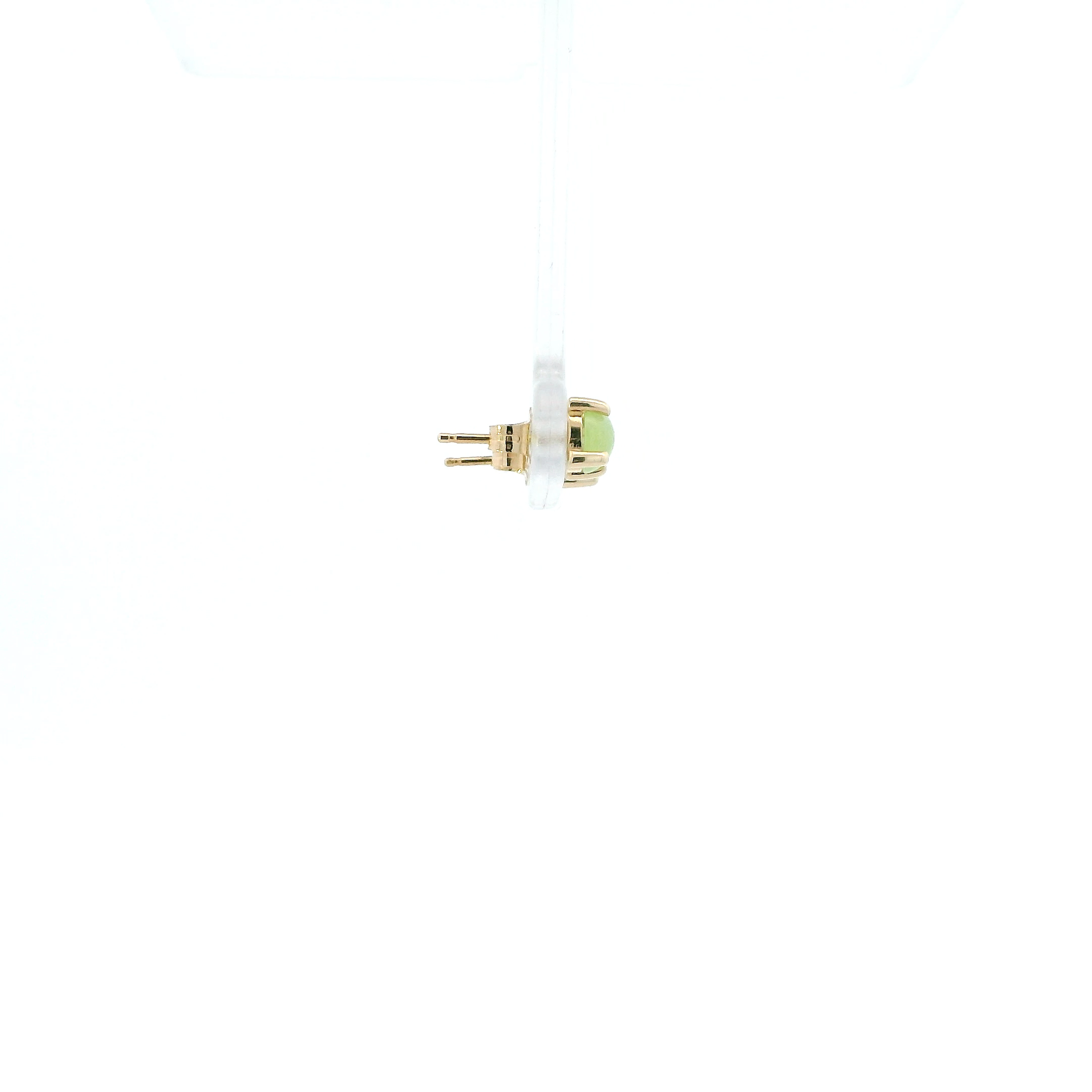 14K Yellow Gold Green Stone Stud Earrings