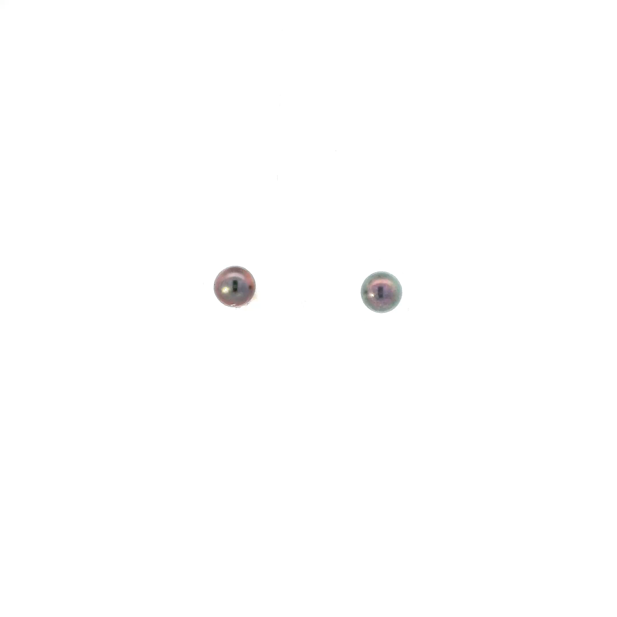 14K Yellow Gold Black Tahitian Pearl Stud Earrings