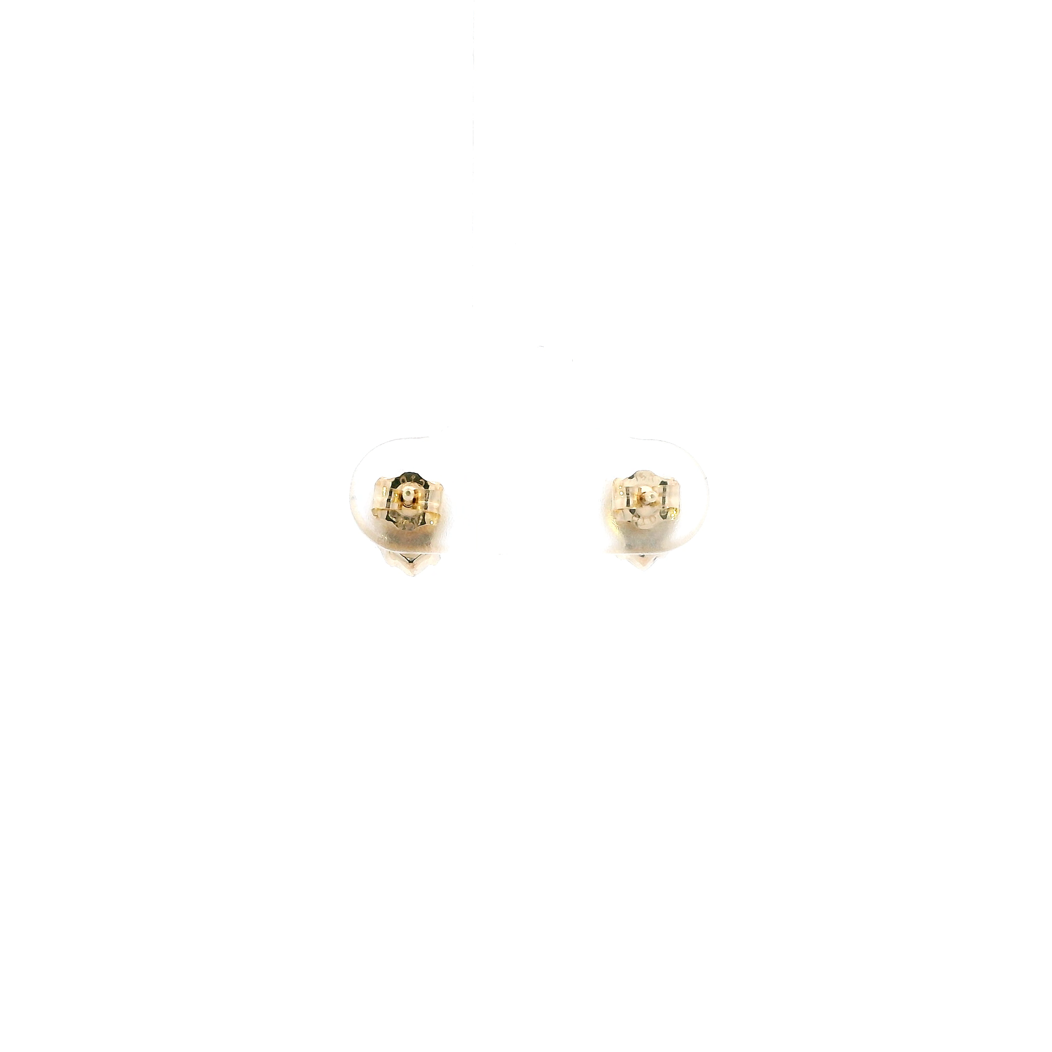14K Yellow Gold Opal Heart Stud Earrings
