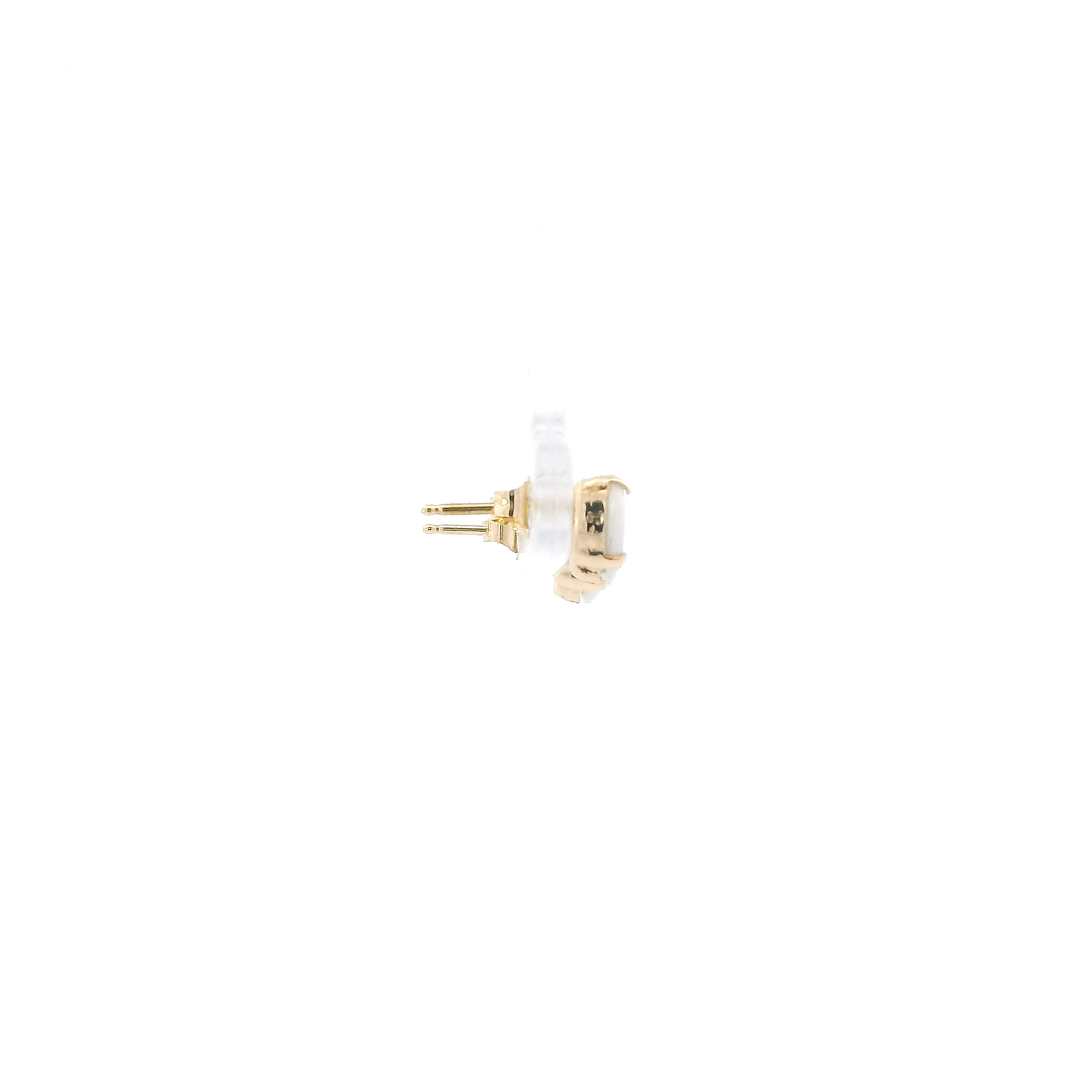 14K Yellow Gold Opal Heart Stud Earrings