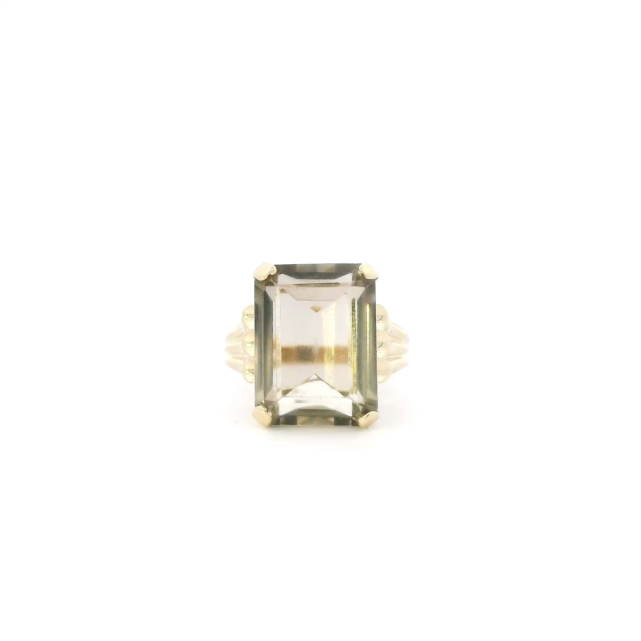 10K Yellow Gold Smokey Citrine Womens Ring