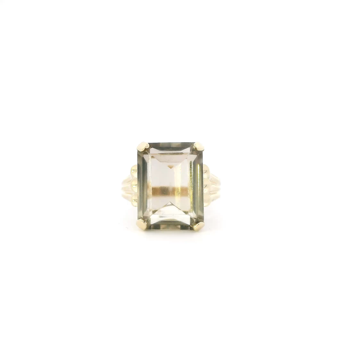 10K Yellow Gold Smokey Citrine Womens Ring