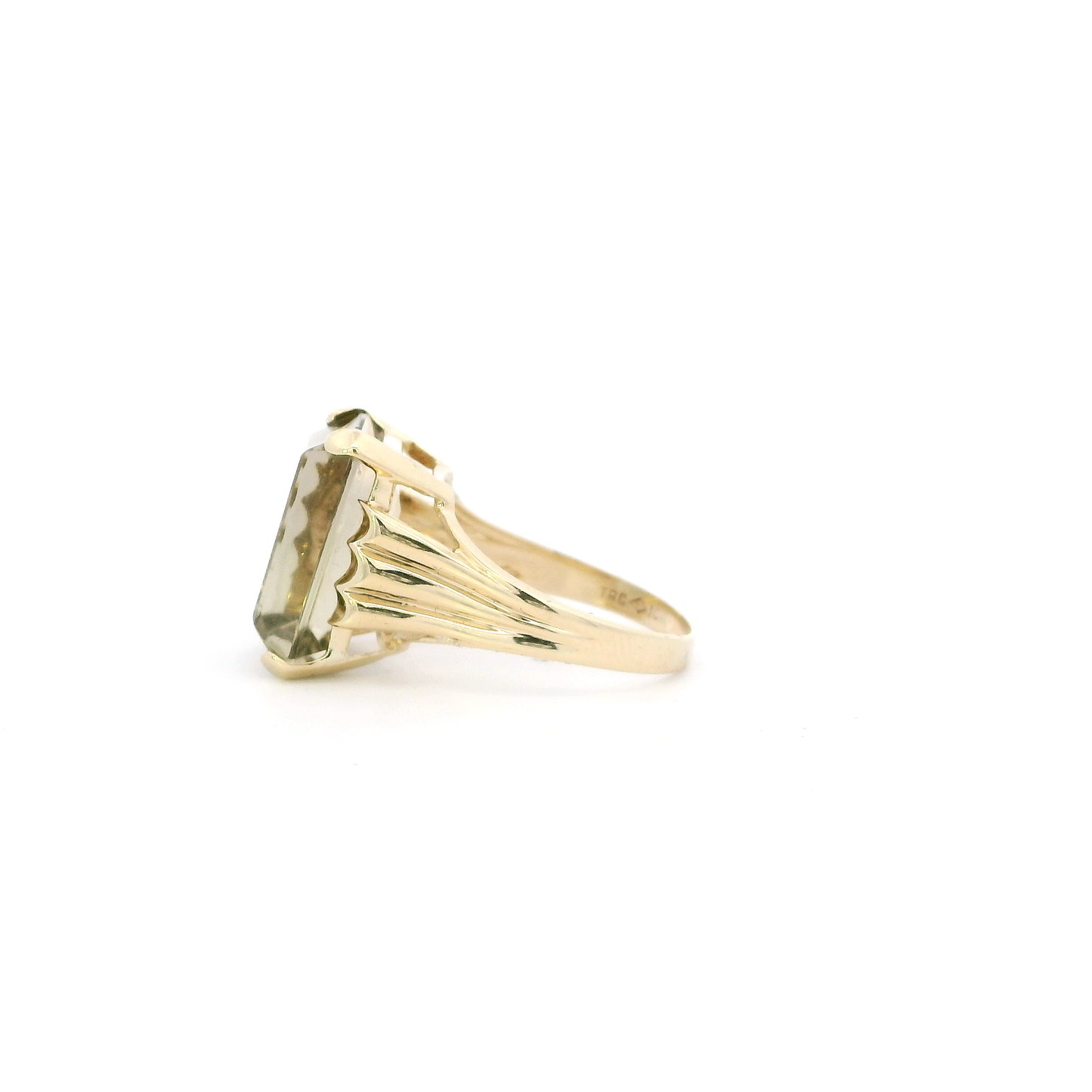10K Yellow Gold Smokey Citrine Womens Ring