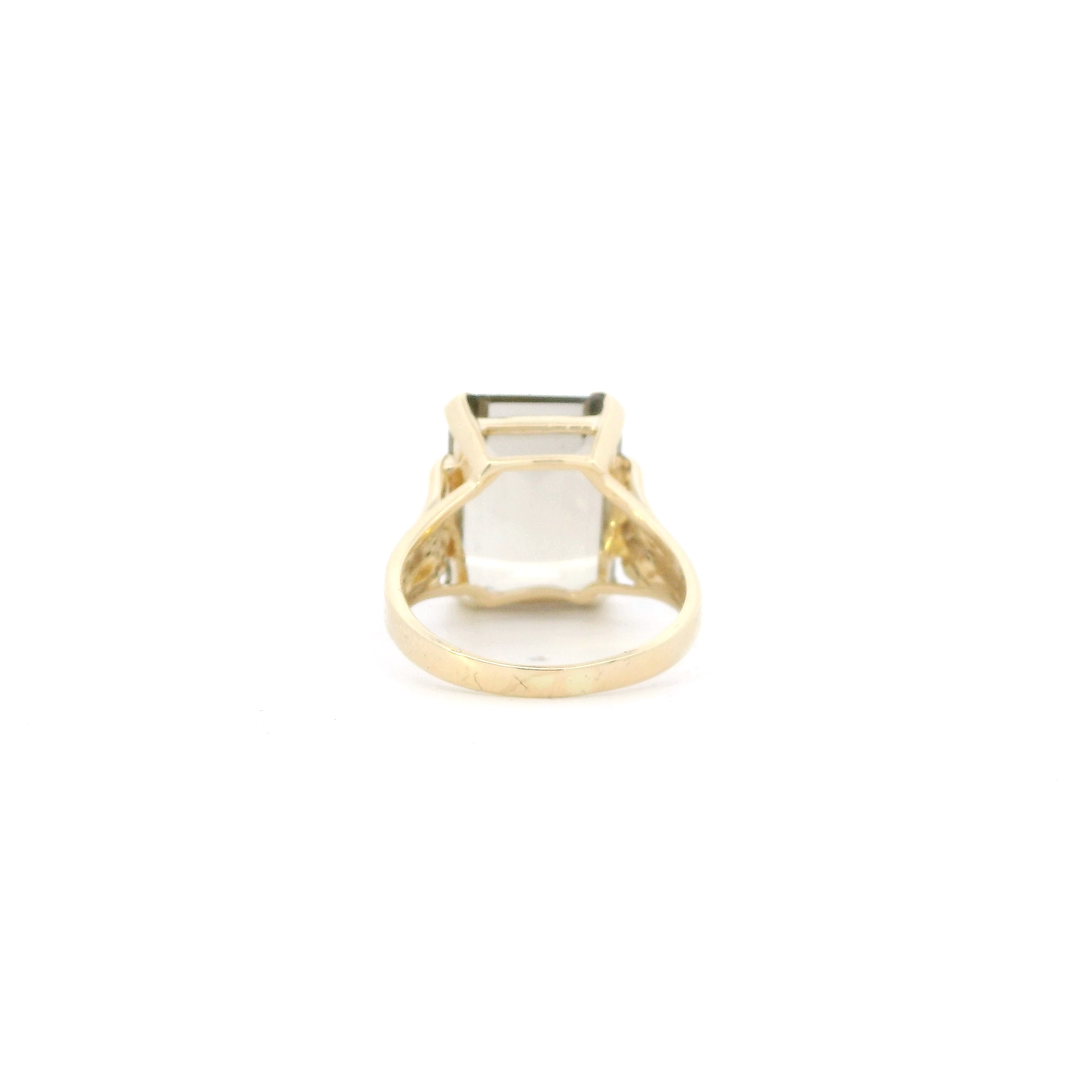 10K Yellow Gold Smokey Citrine Womens Ring