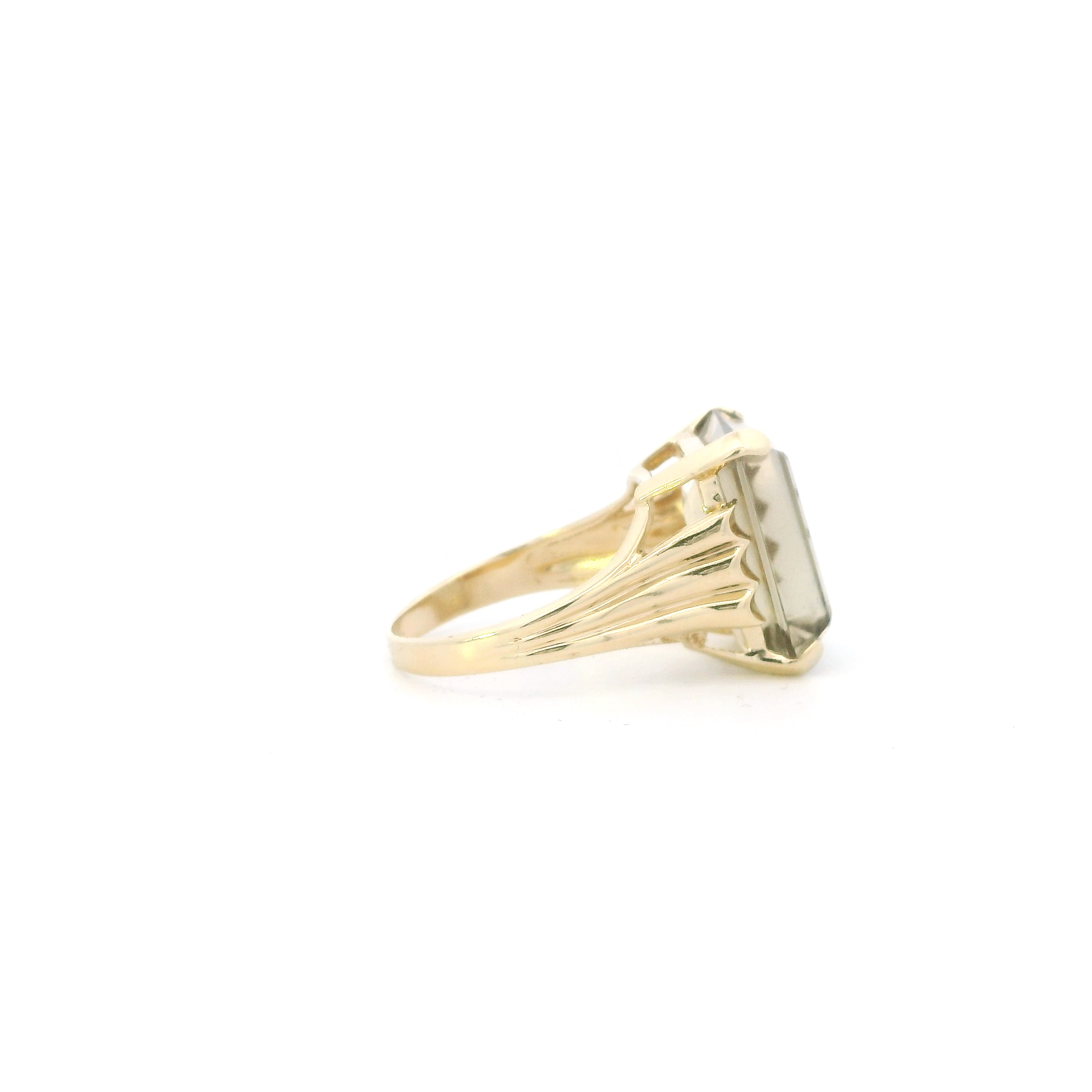 10K Yellow Gold Smokey Citrine Womens Ring