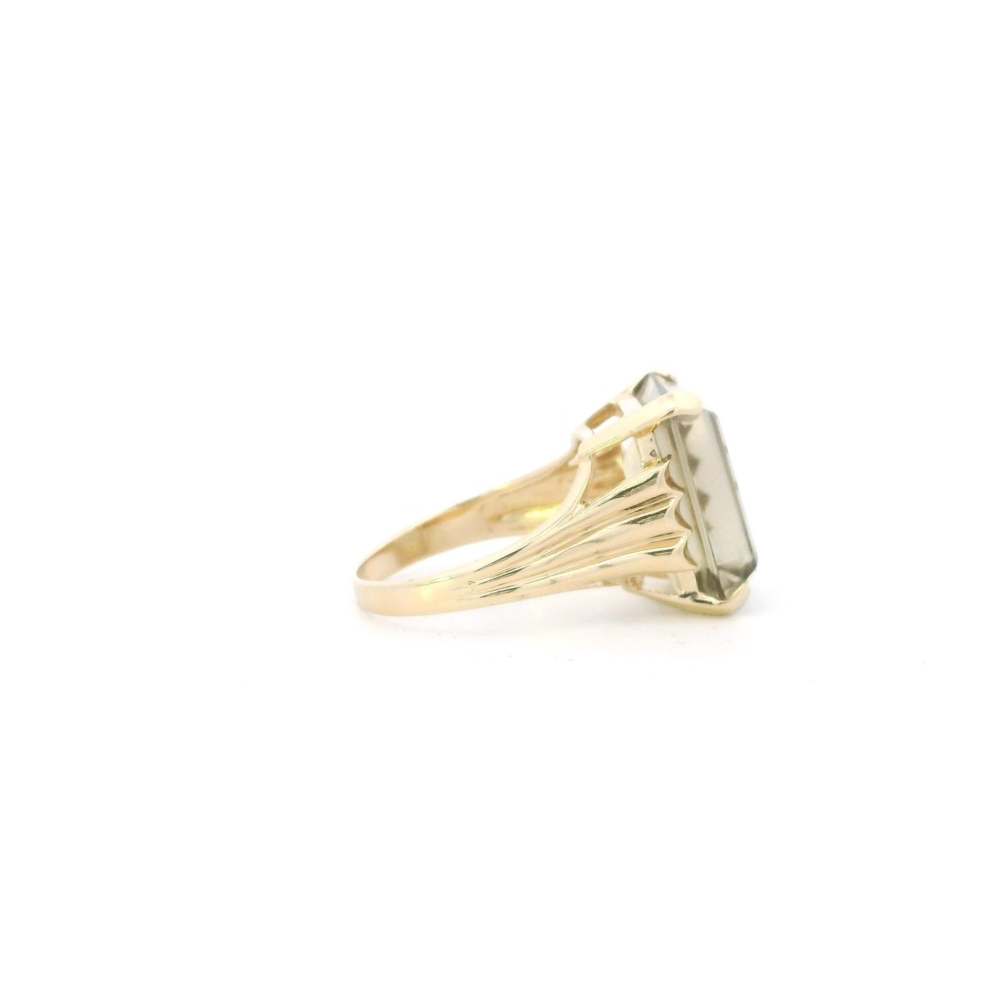 10K Yellow Gold Smokey Citrine Womens Ring