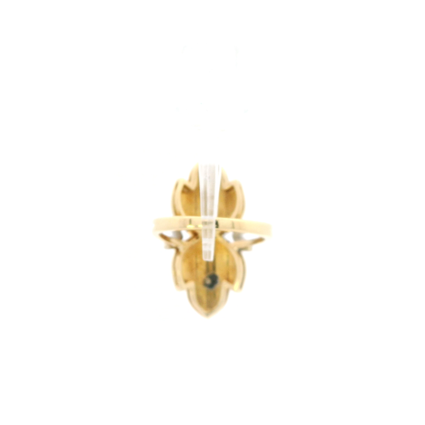 18K Yellow Gold Diamond & enamel Womens Ring - 0.37ct