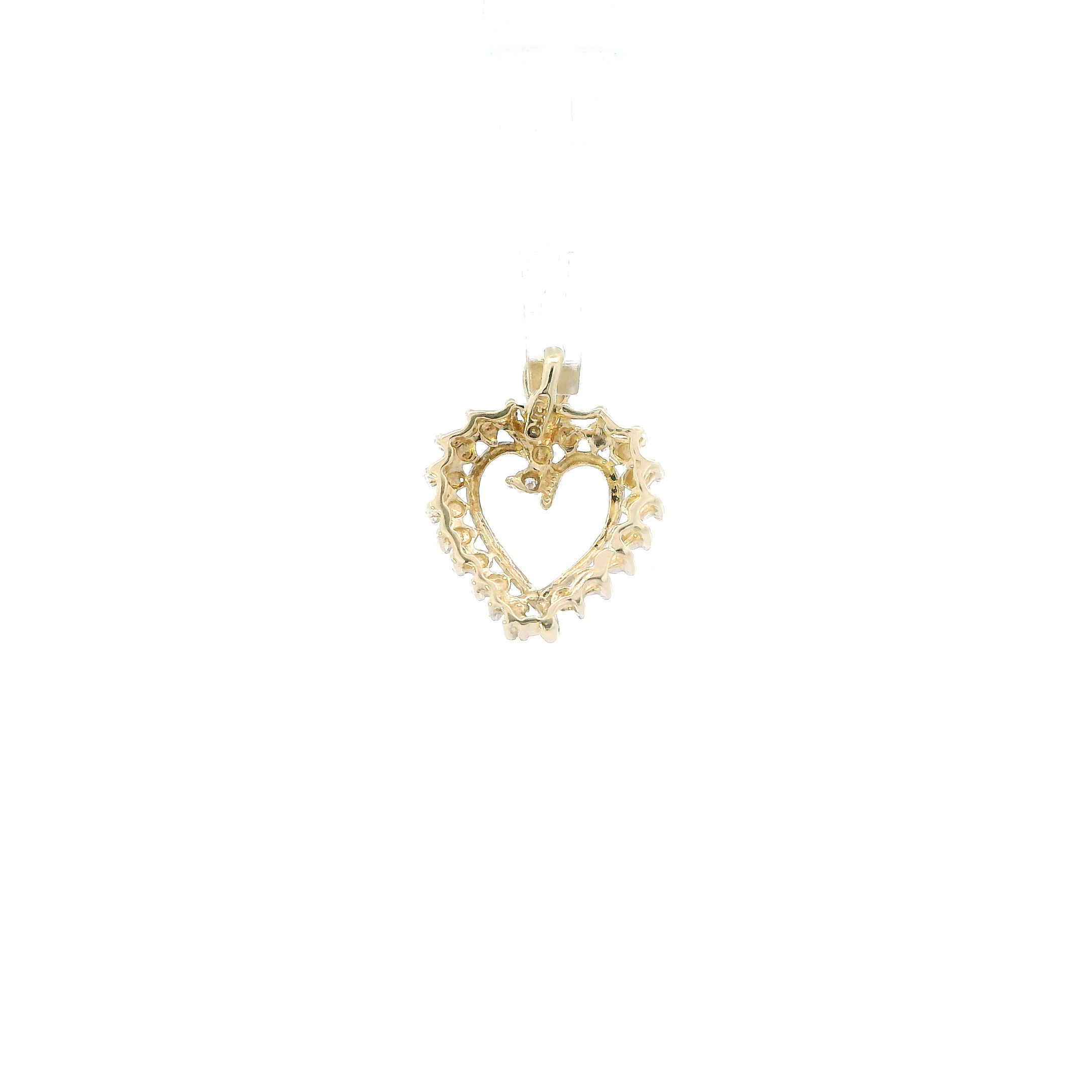 10K Yellow & White Gold Diamond Heart Pendant - 0.01ct
