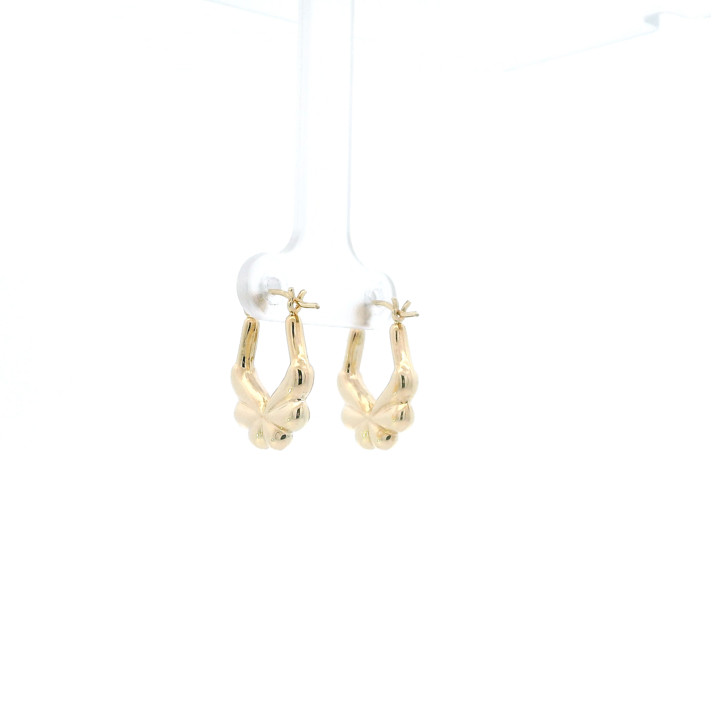 10K Yellow Gold Scalloped Hoop Earrings