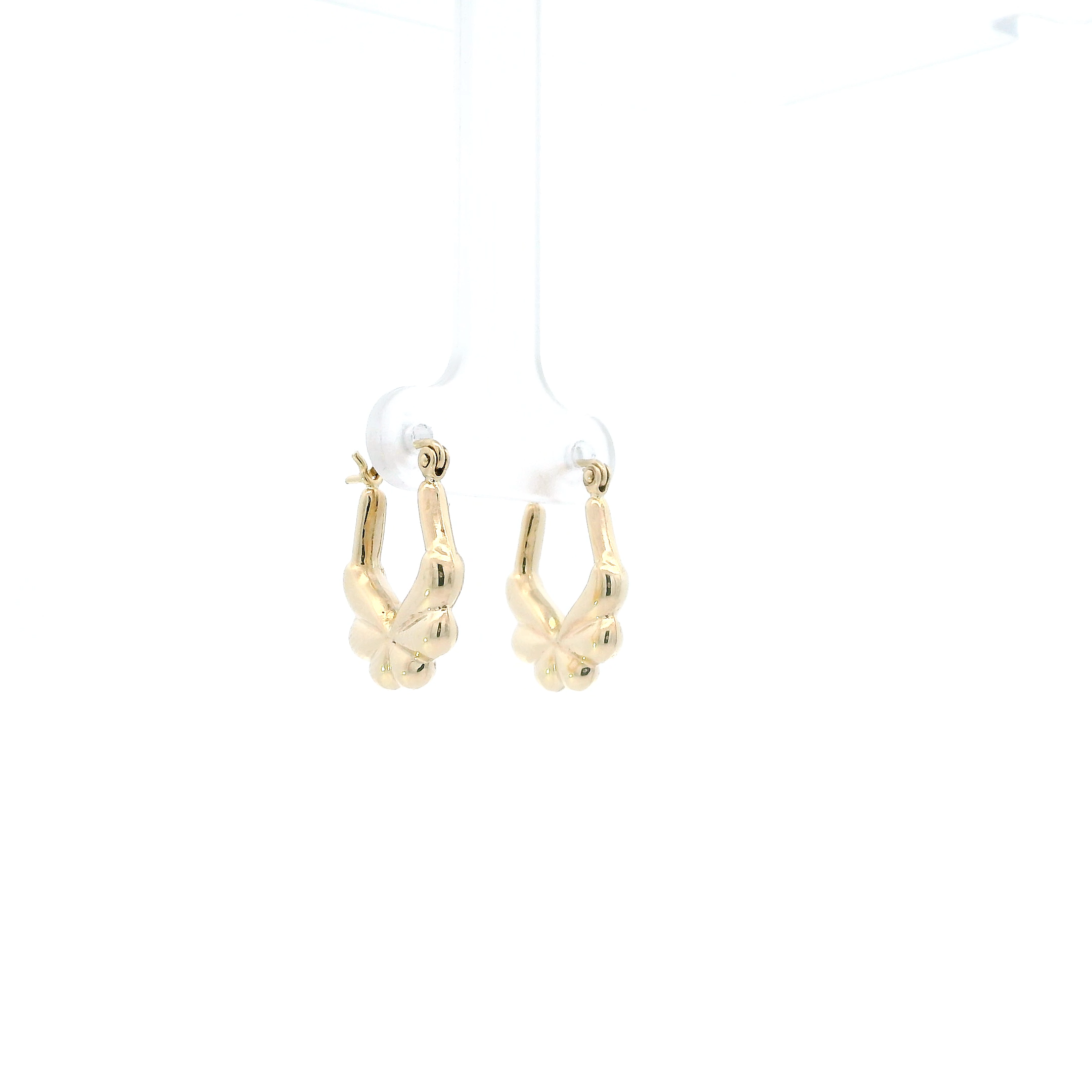 10K Yellow Gold Scalloped Hoop Earrings