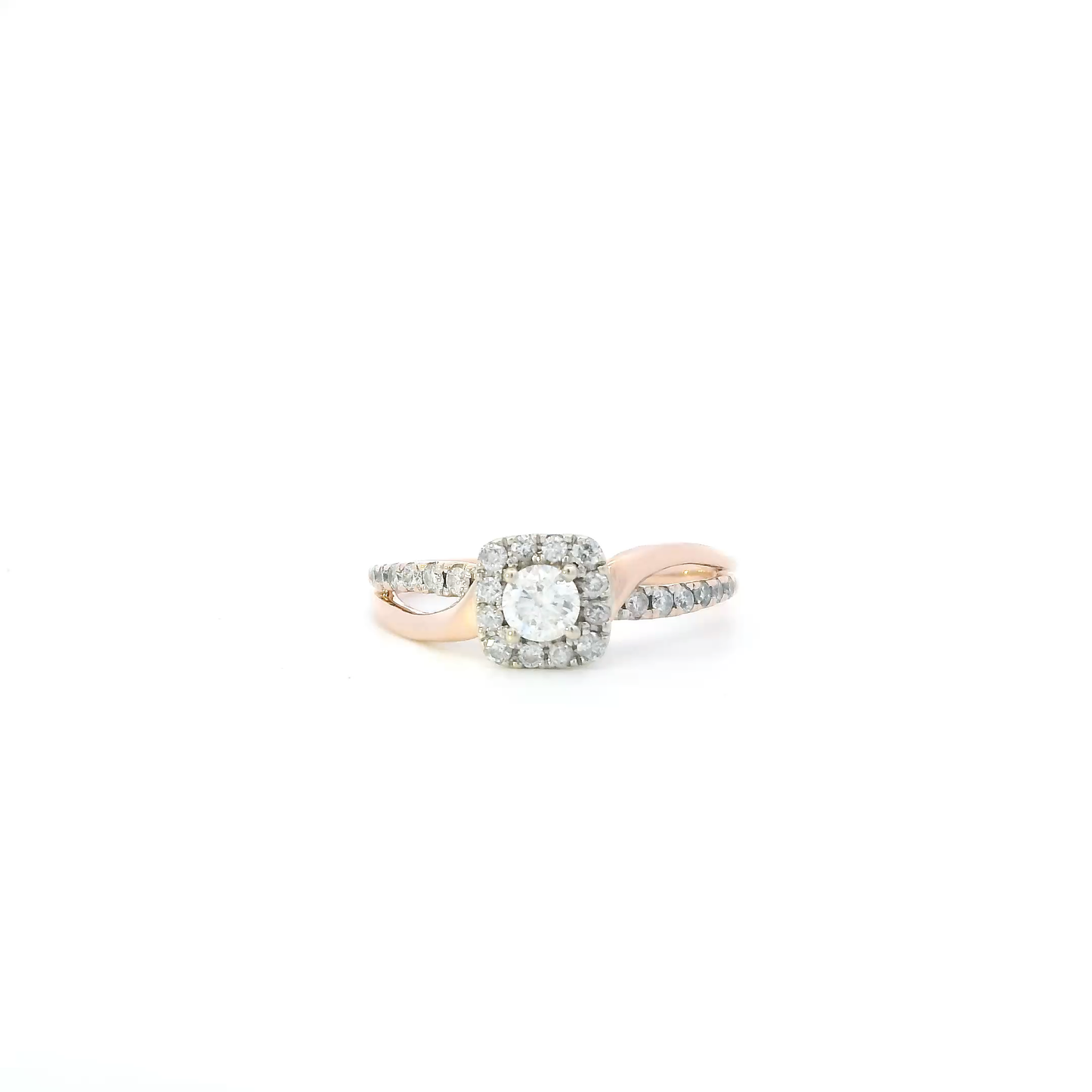 14K Rose Gold Diamond Womens Ring - 0.57ct