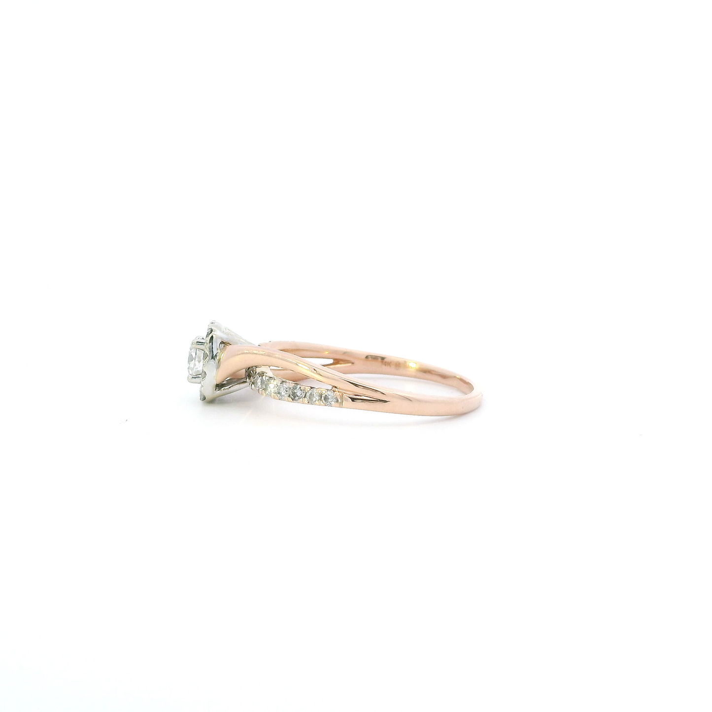 14K Rose Gold Diamond Womens Ring - 0.57ct