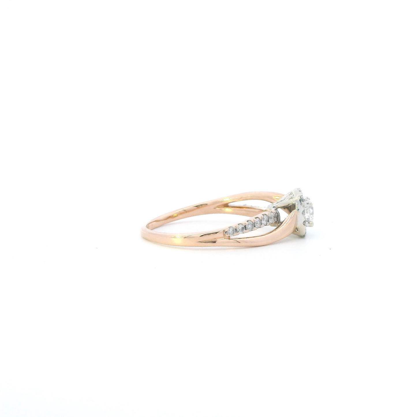 14K Rose Gold Diamond Womens Ring - 0.57ct