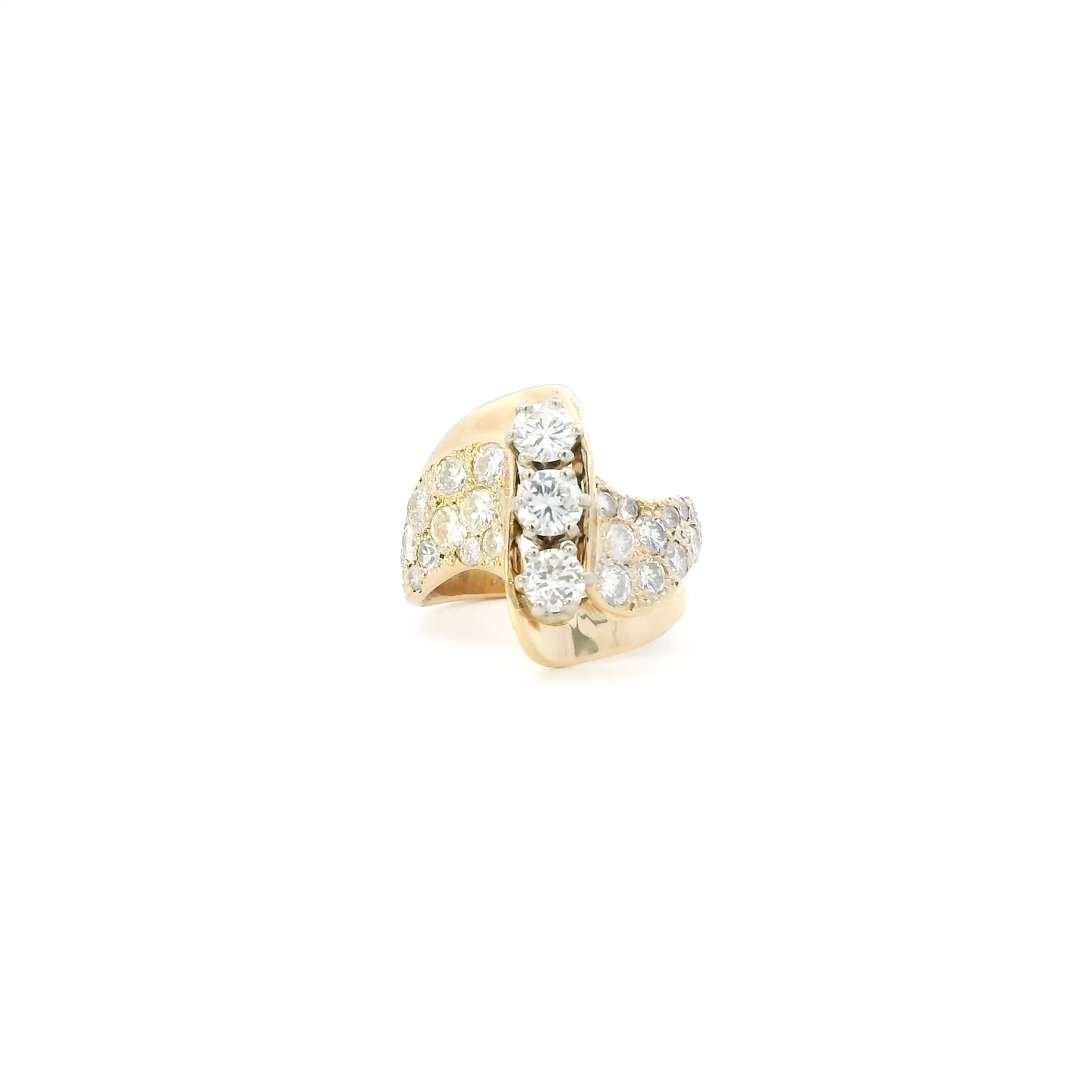 14K Yellow Gold Diamond Womens Ring - 1.78ct