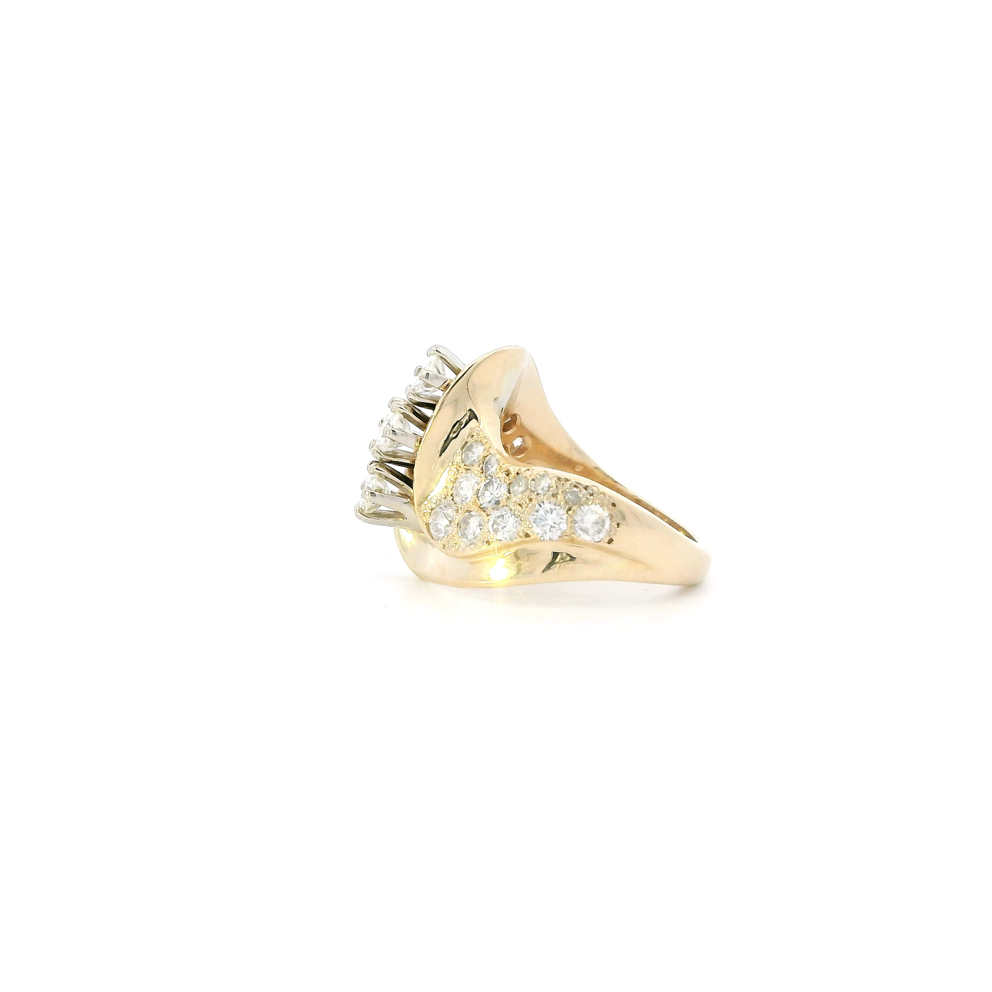 14K Yellow Gold Diamond Womens Ring - 1.78ct