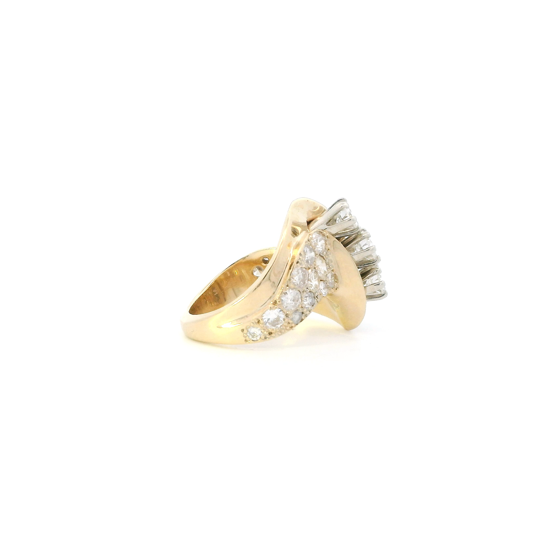 14K Yellow Gold Diamond Womens Ring - 1.78ct
