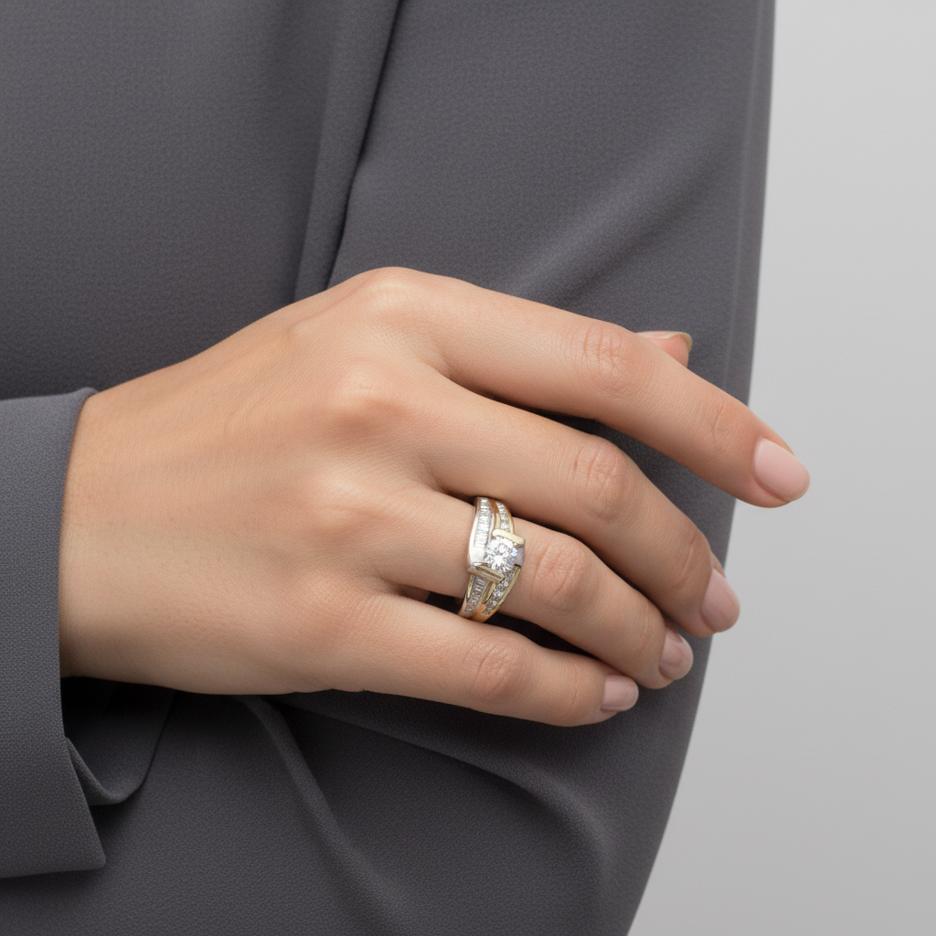 14K White Gold Diamond Womens Ring - 0.43ct