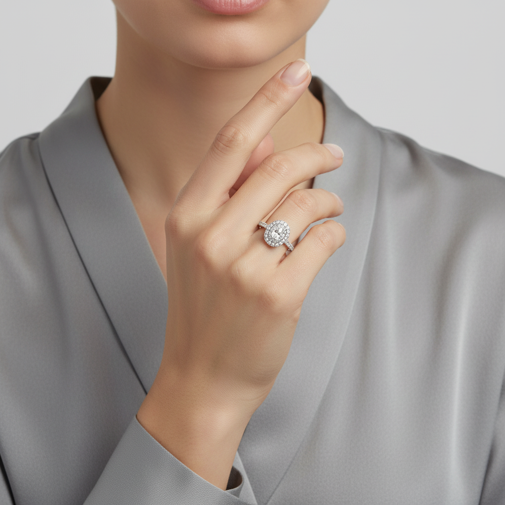 14K White Gold Lab Grown Diamond Womens Ring - 1.52ct