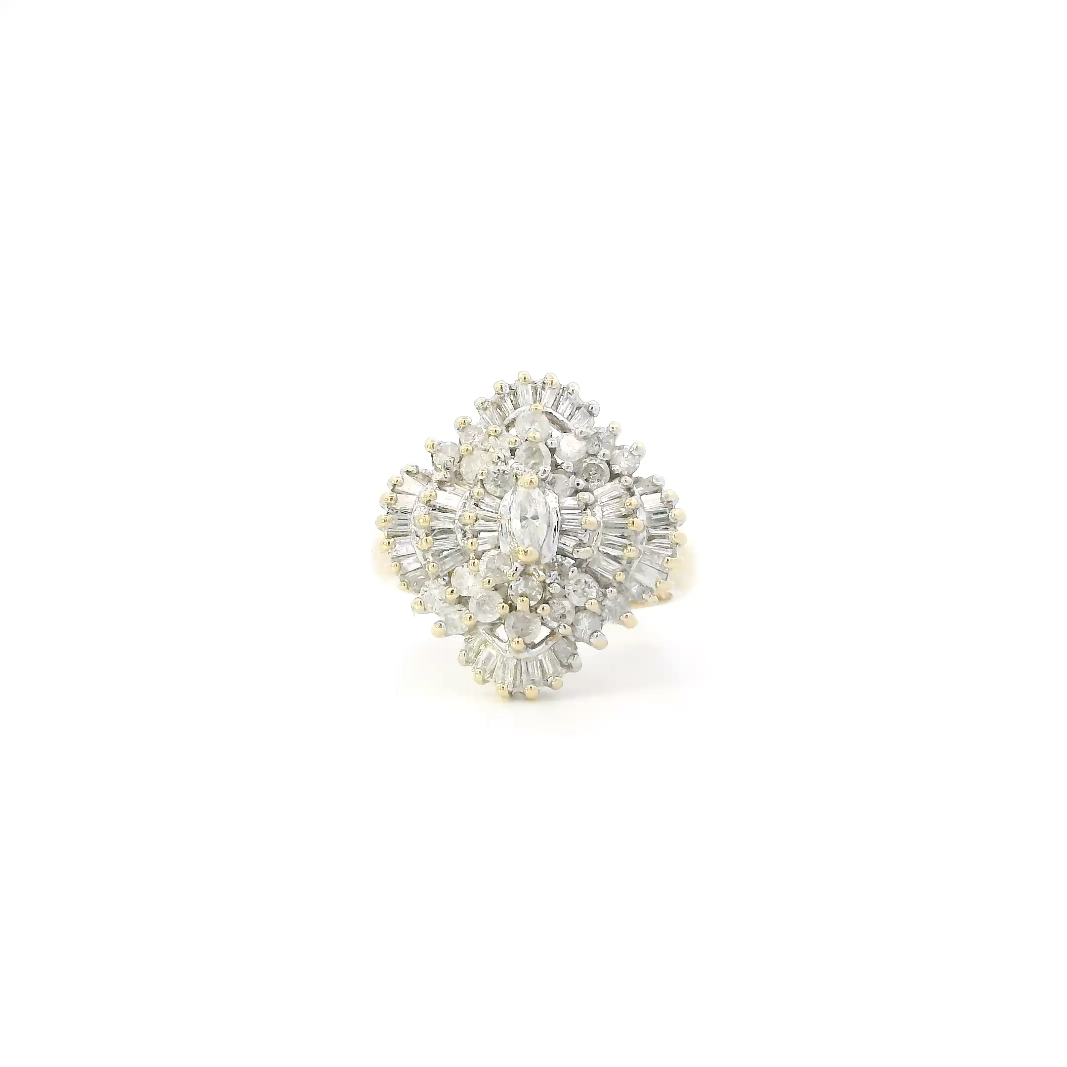 14K Yellow Gold Diamond Womens Ring - 0.77ct