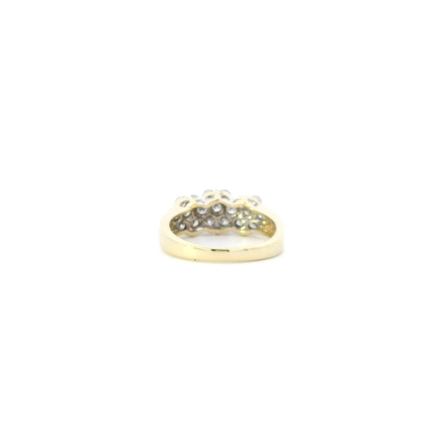 14K Yellow Gold Diamond Flower Cluster Womens Ring - 0.95ct