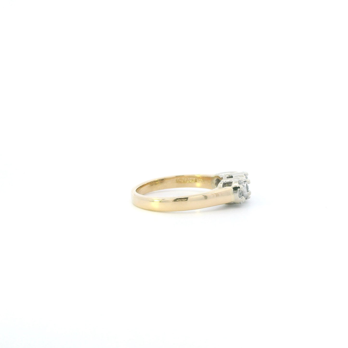 14K Yellow Gold Diamond Flower Cluster Womens Ring - 0.50ct