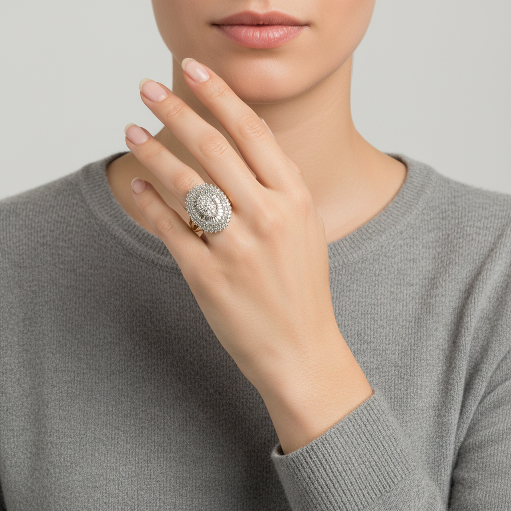 10K Yellow Gold Diamond Womens Ring