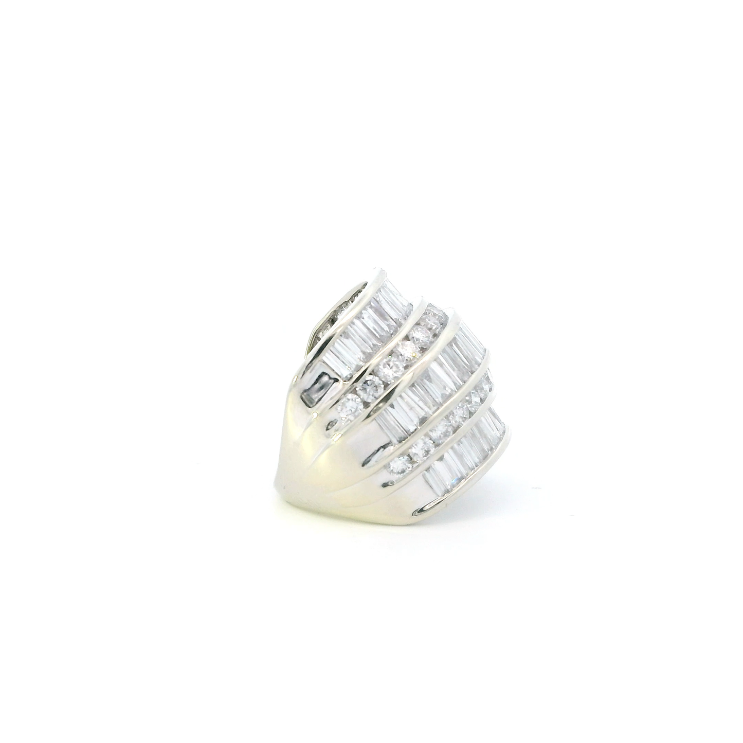 10K White Gold Lab Diamond Womens Ring - 4.00ct