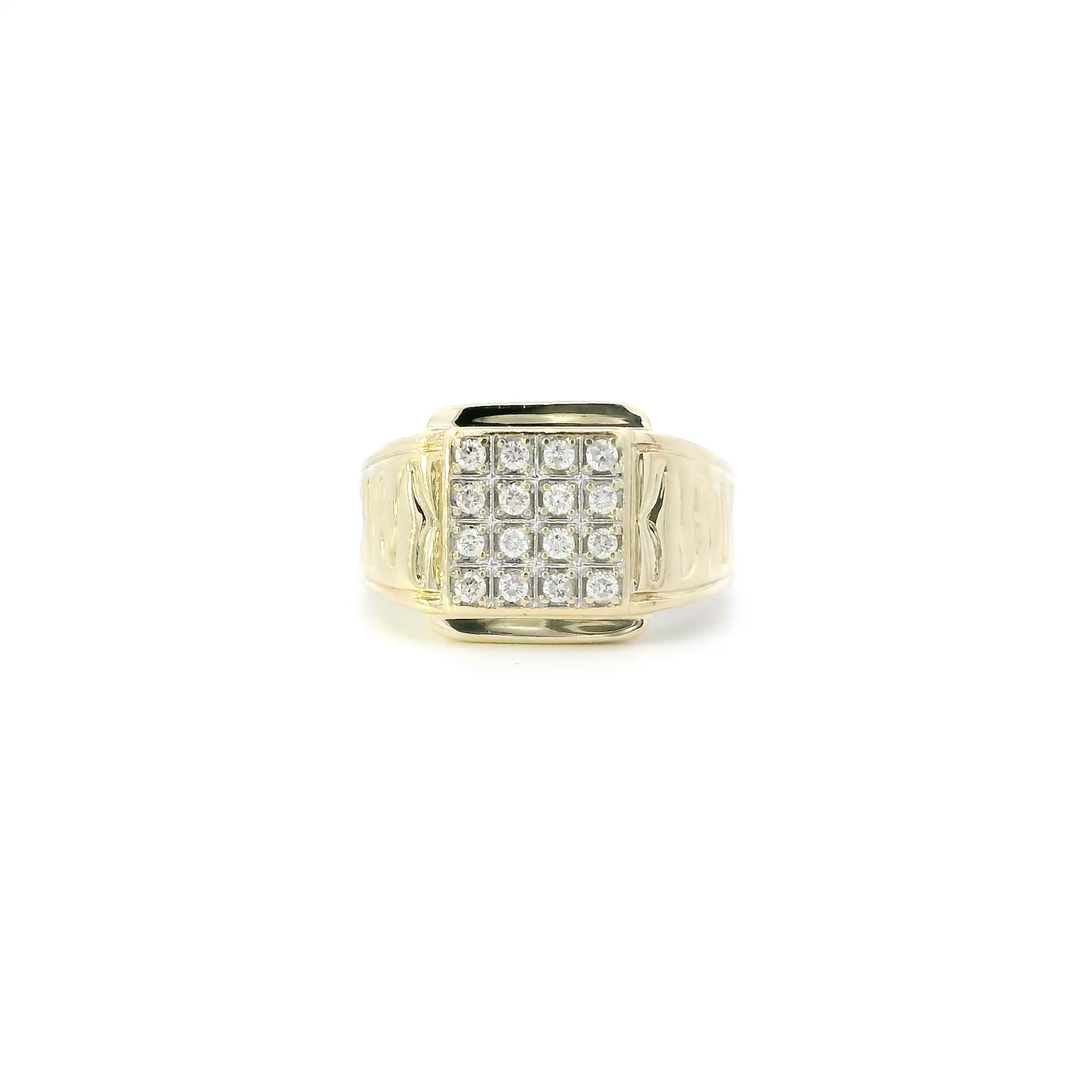 10K Yellow Gold Diamond Mens Ring  - 0.33ct