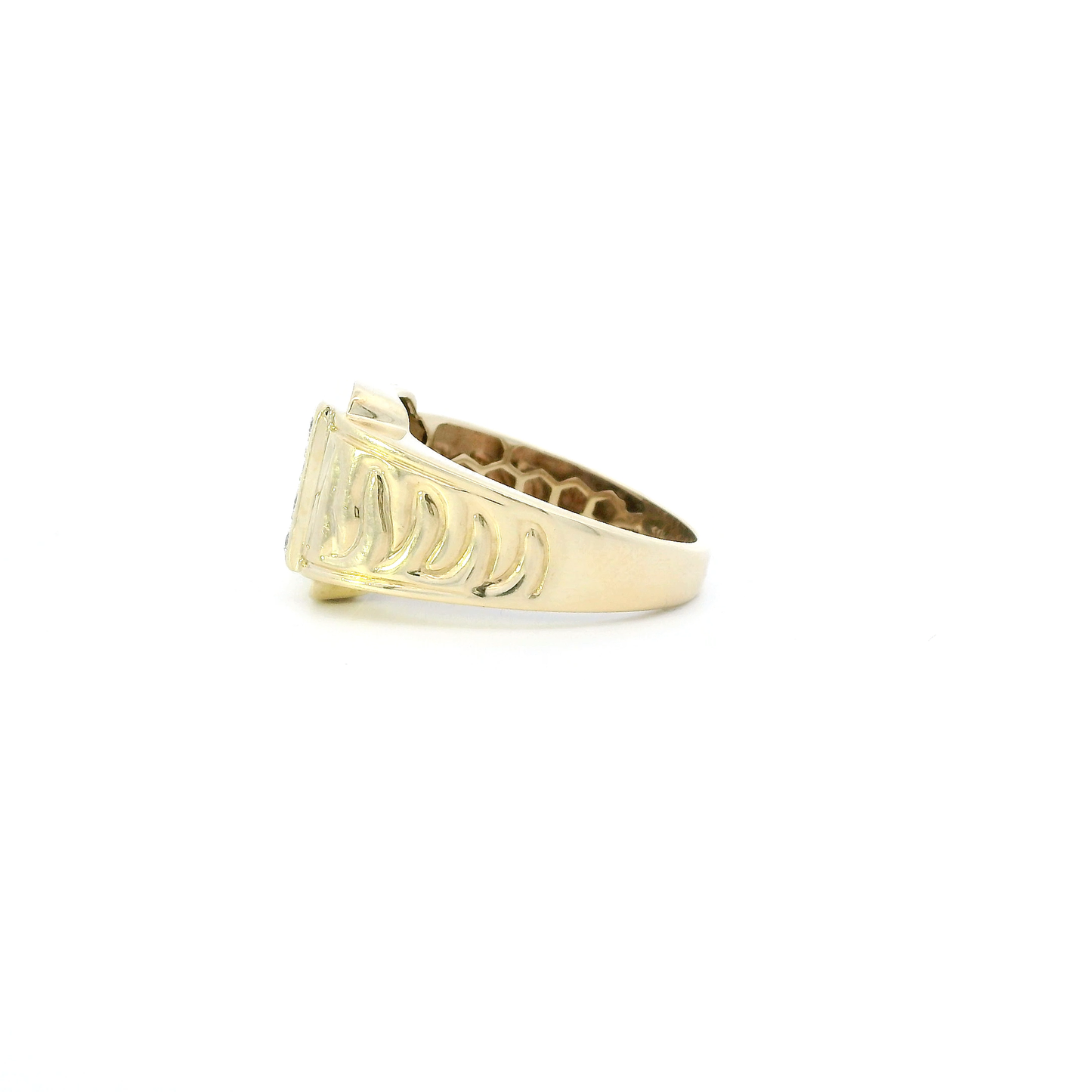 10K Yellow Gold Diamond Mens Ring  - 0.33ct