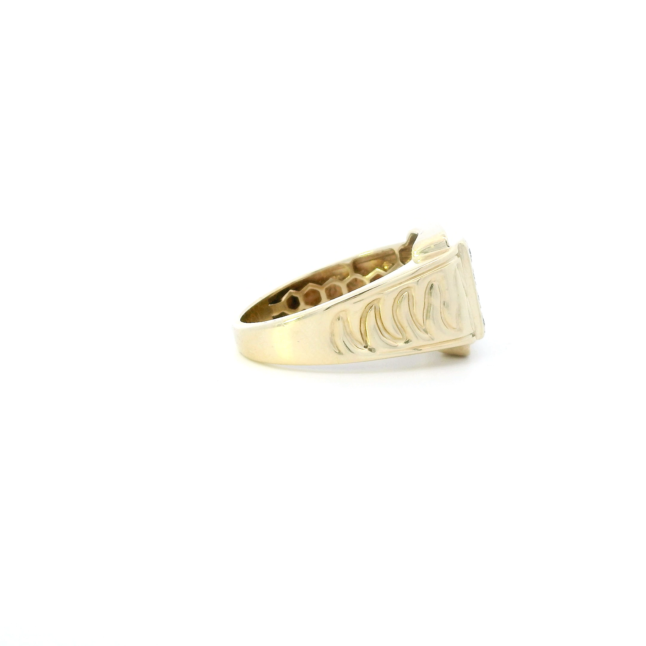10K Yellow Gold Diamond Mens Ring  - 0.33ct