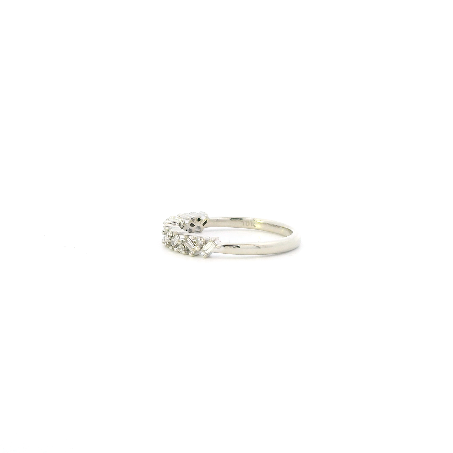 10K White Gold Diamond Womens Ring - 0.07ct