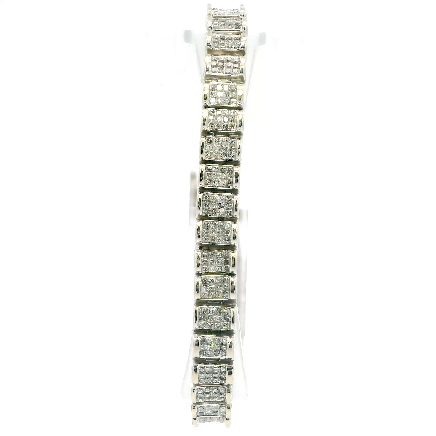 14K White Gold 7" Diamond Bracelet - 3.90ct
