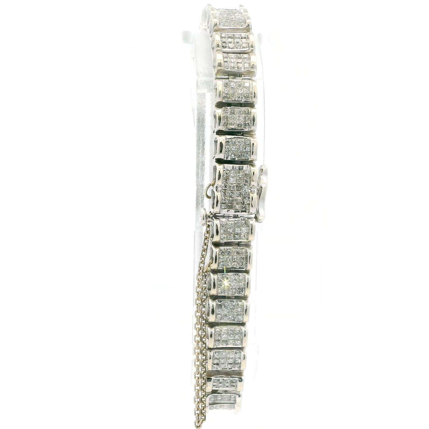 14K White Gold 7" Diamond Bracelet - 3.90ct