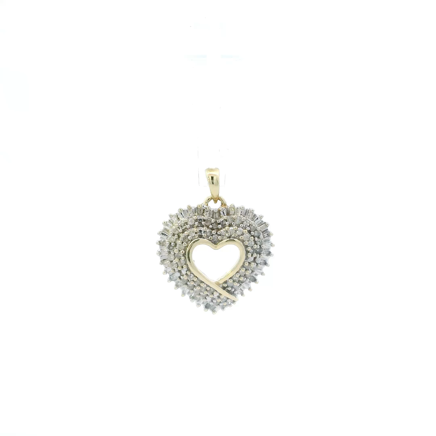 10K Yellow Gold Diamond Heart Pendant