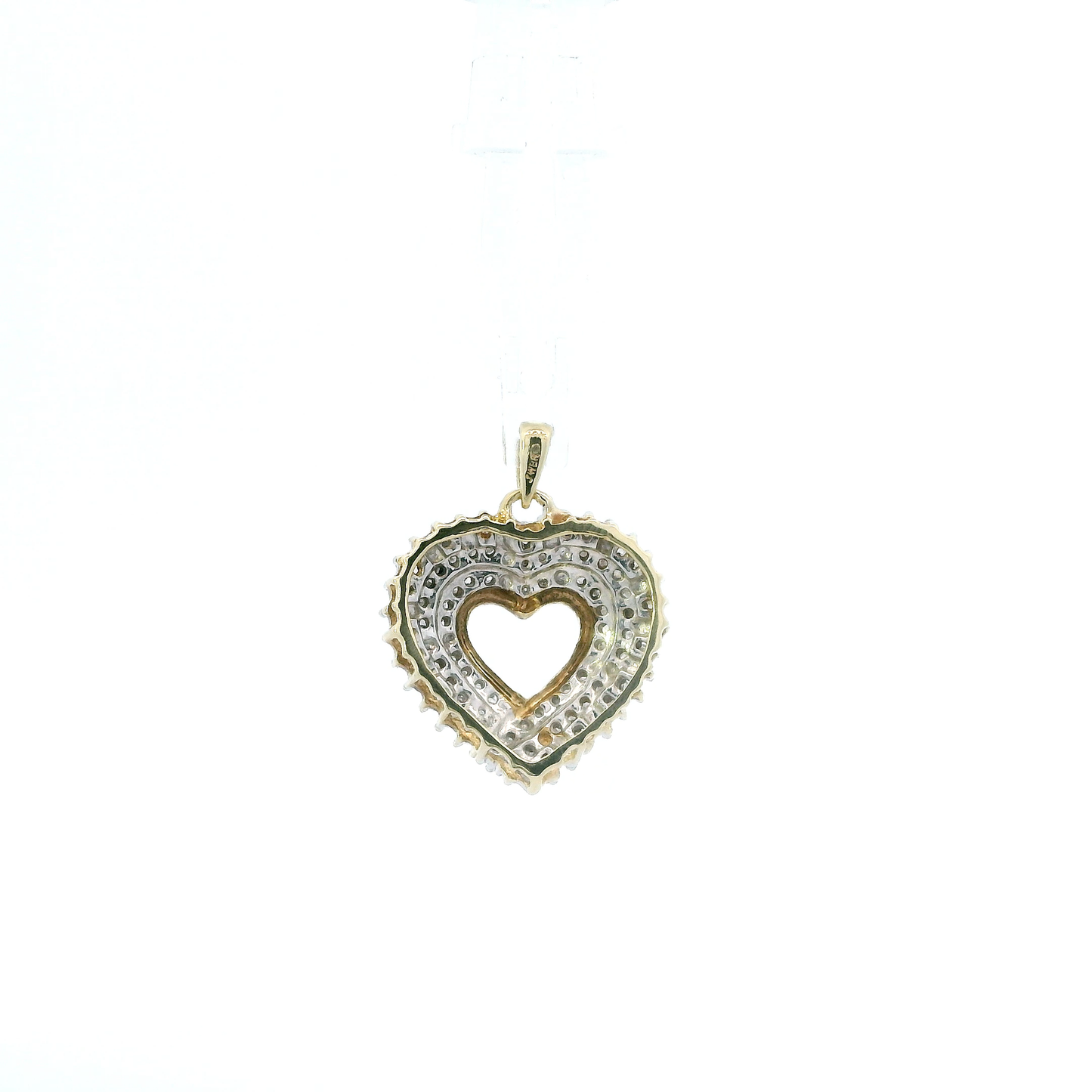 10K Yellow Gold Diamond Heart Pendant