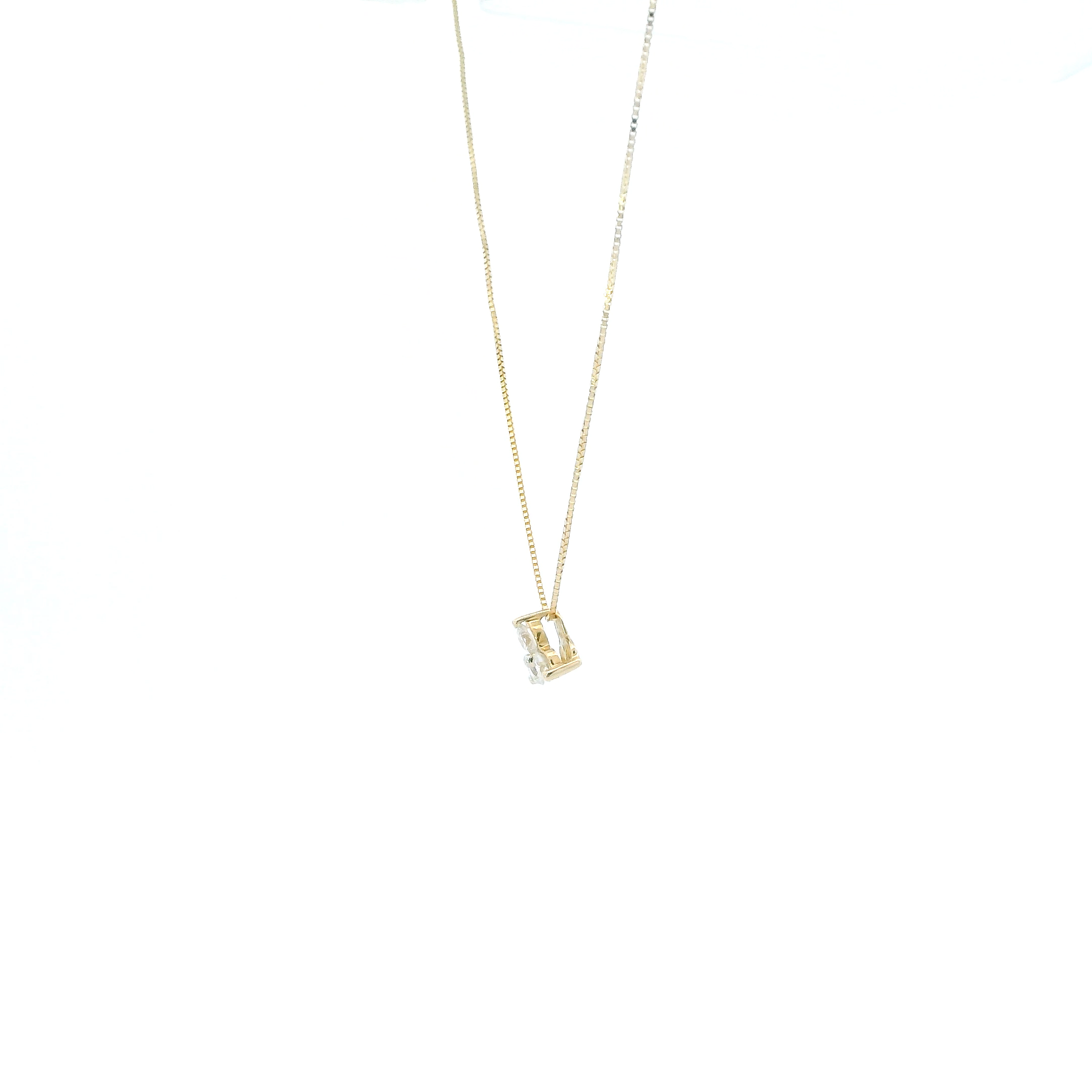 14K Yellow Gold Diamond Pendant & 18