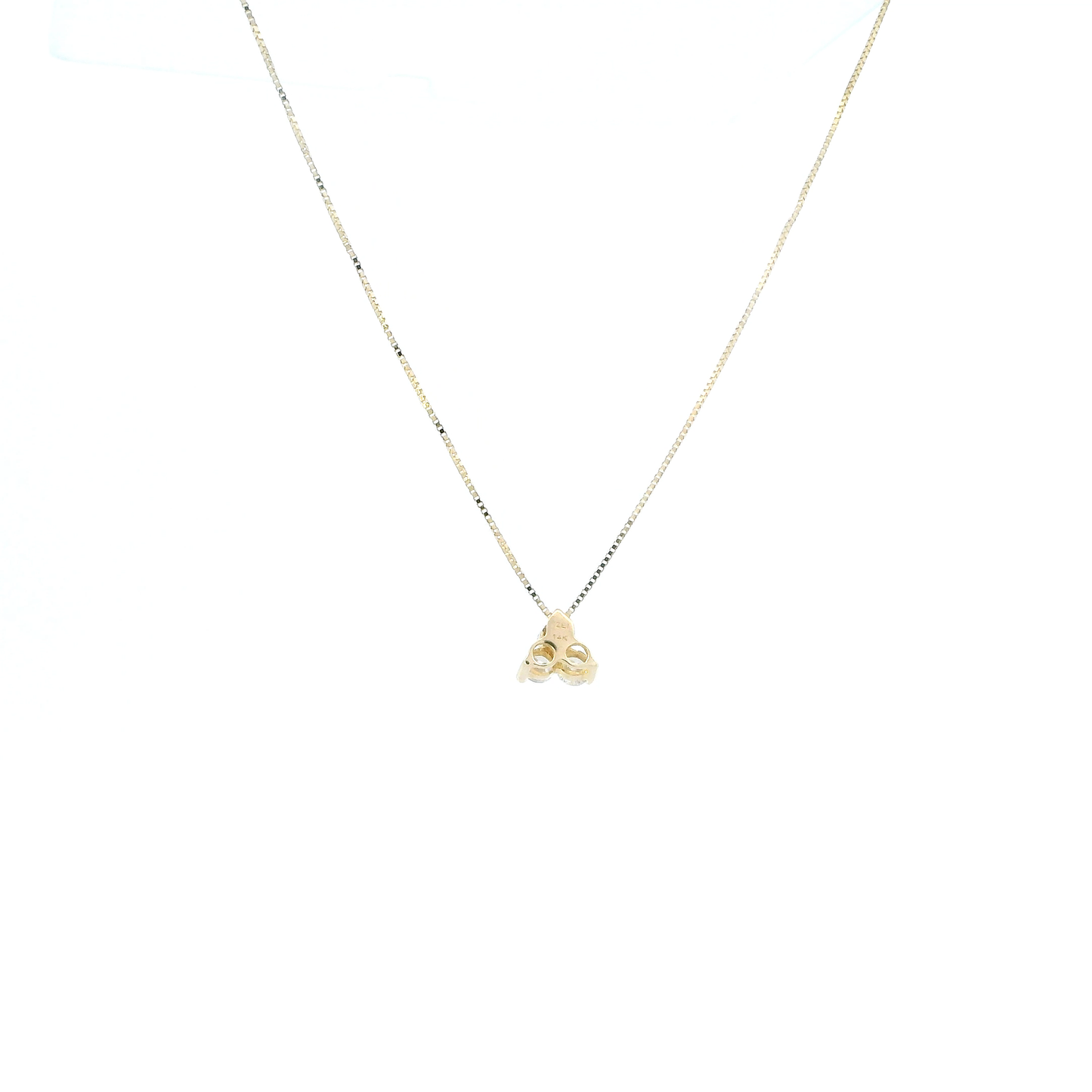 14K Yellow Gold Diamond Pendant & 18" Box Chain - 0.27ct