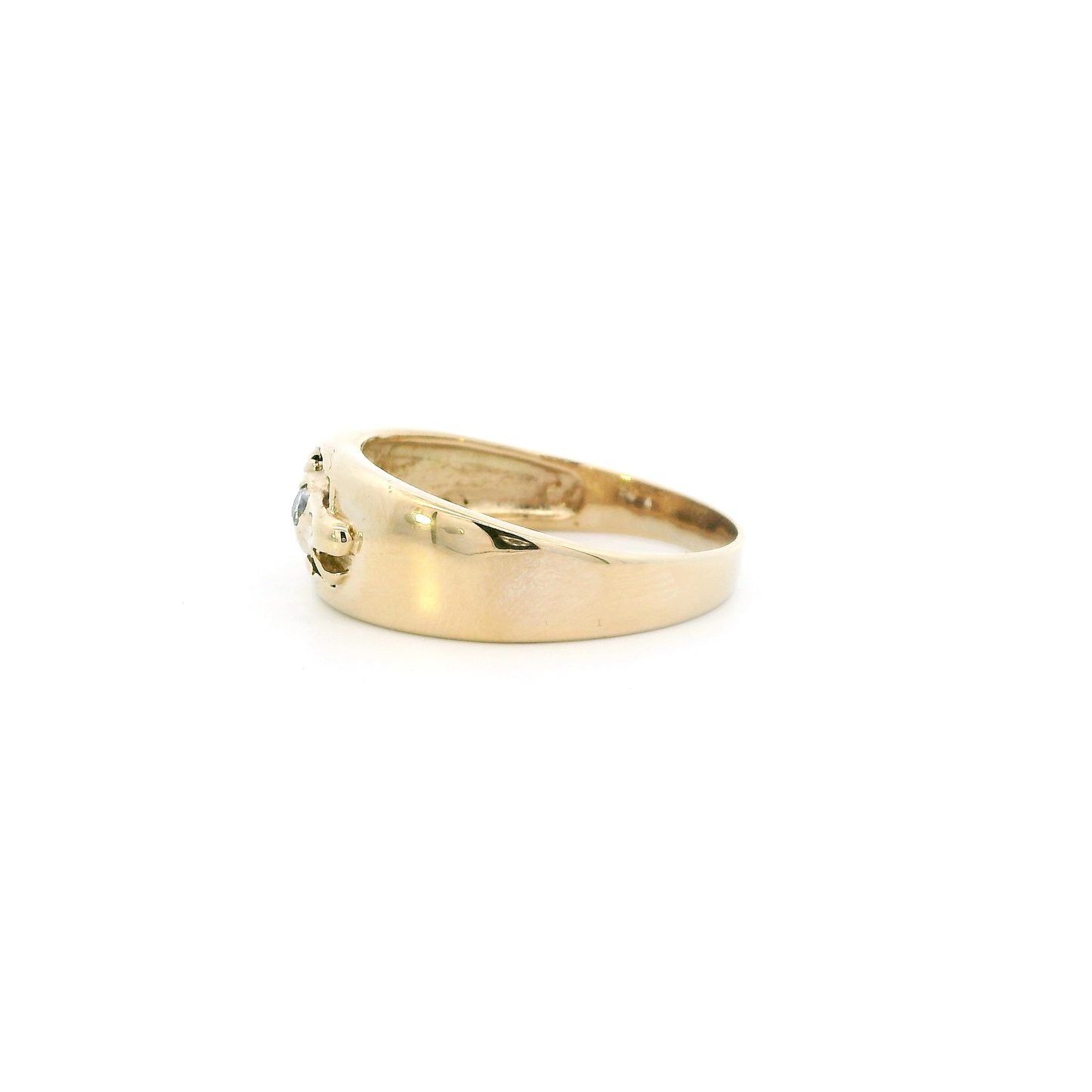 14K Yellow Gold Diamond Horse Head Ring - 0.08ct