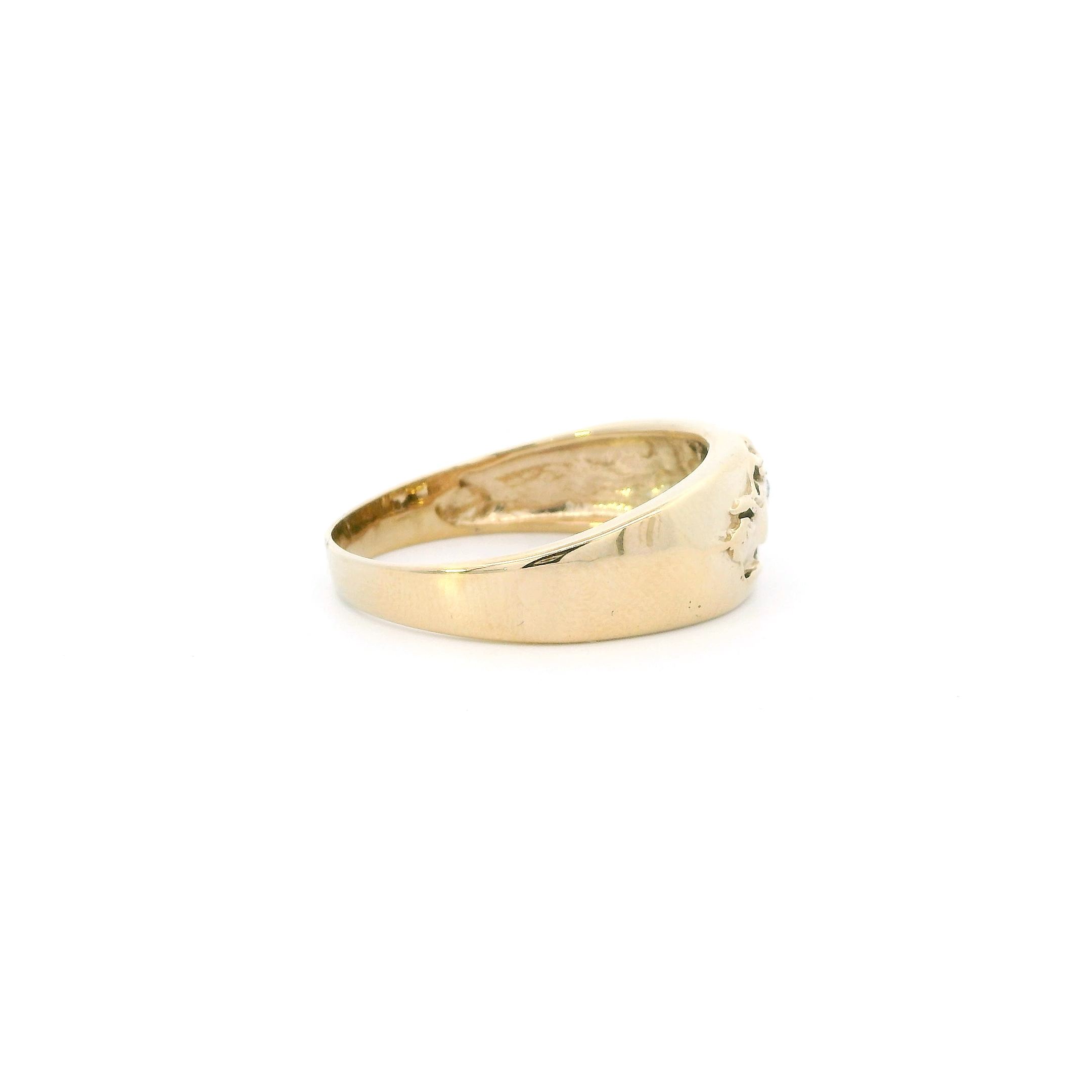 14K Yellow Gold Diamond Horse Head Ring - 0.08ct