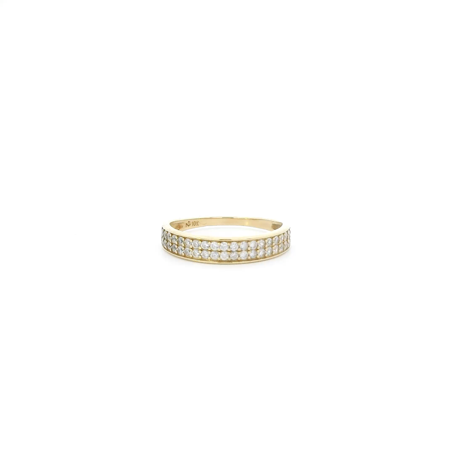 10K Yellow Gold Cz Womens Band Ring