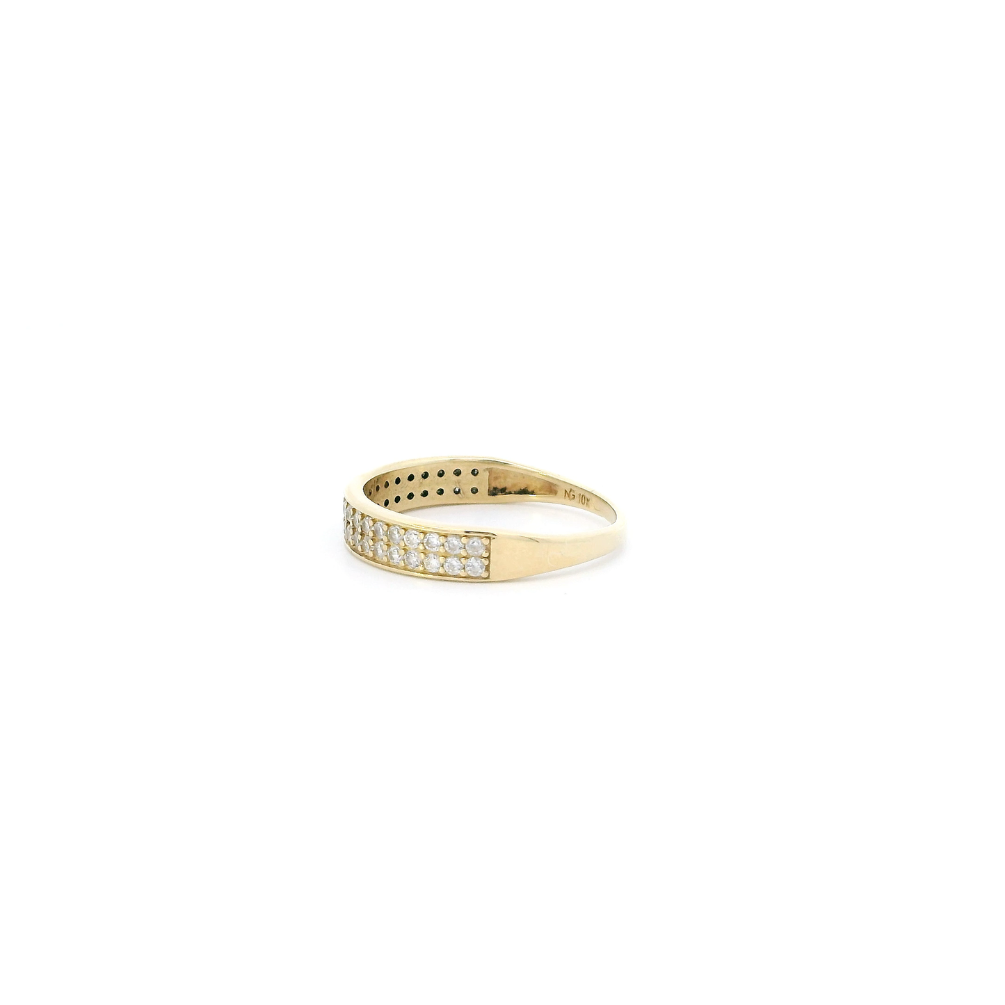 10K Yellow Gold Cz Womens Band Ring