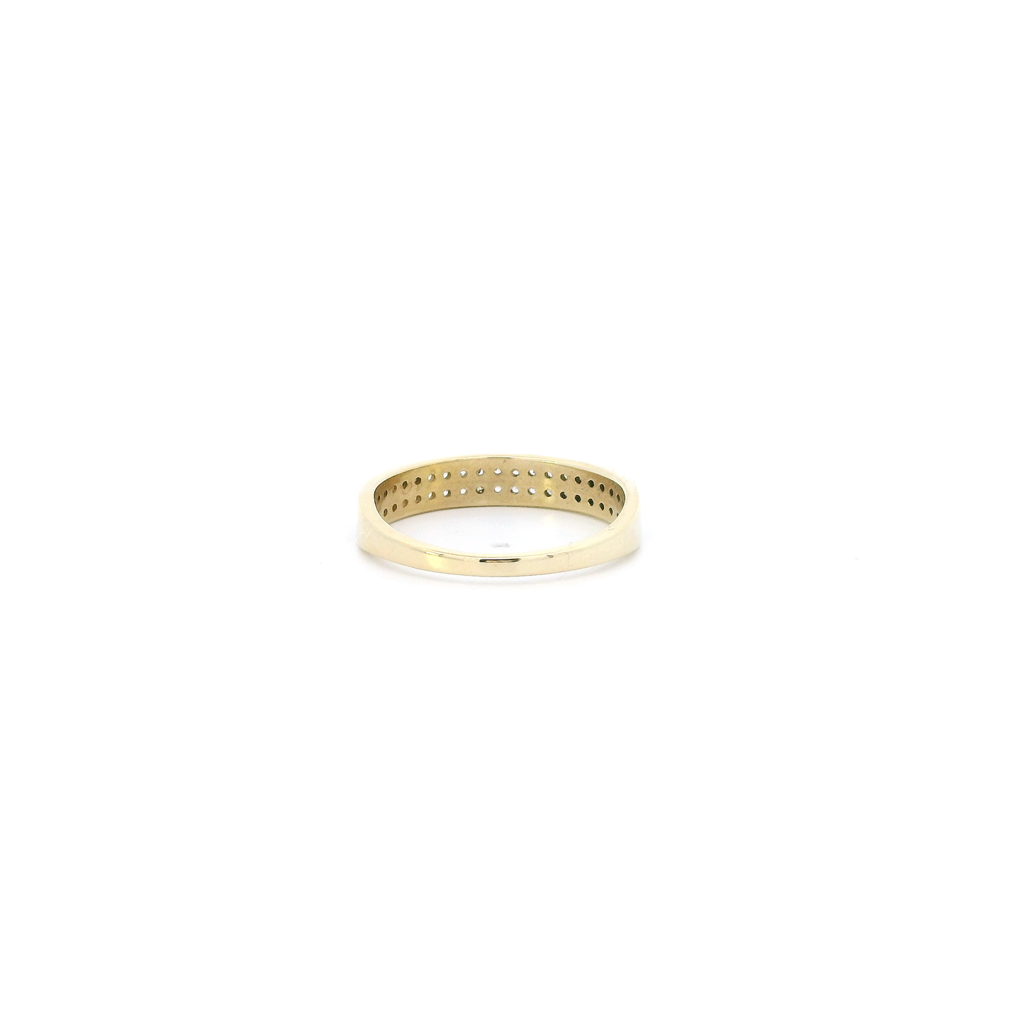 10K Yellow Gold Cz Womens Band Ring