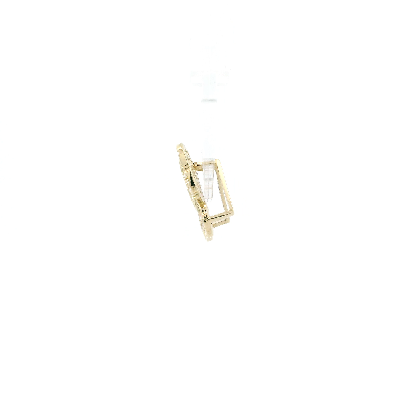 10K Yellow Gold Pink Cz Pave Butterfly Pendant