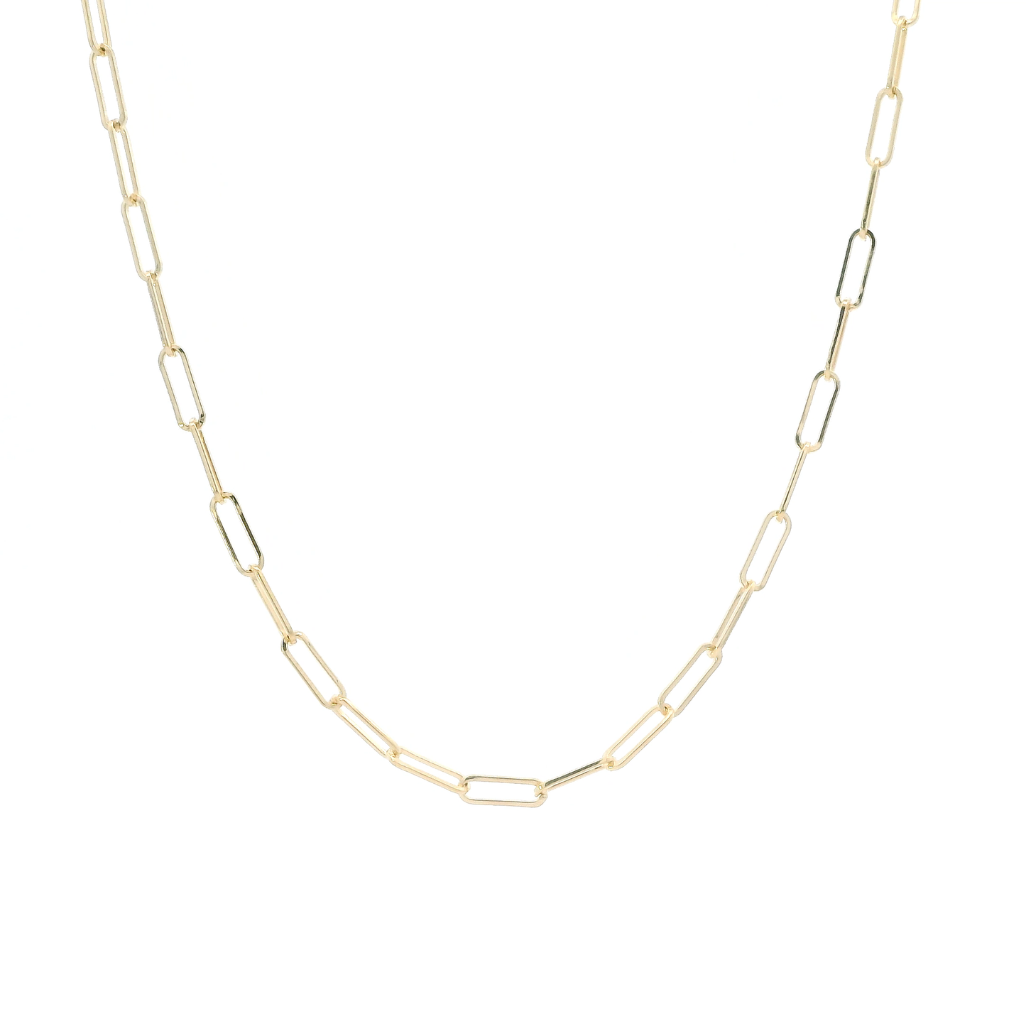 18K Yellow Gold 16" Paperclip Chain