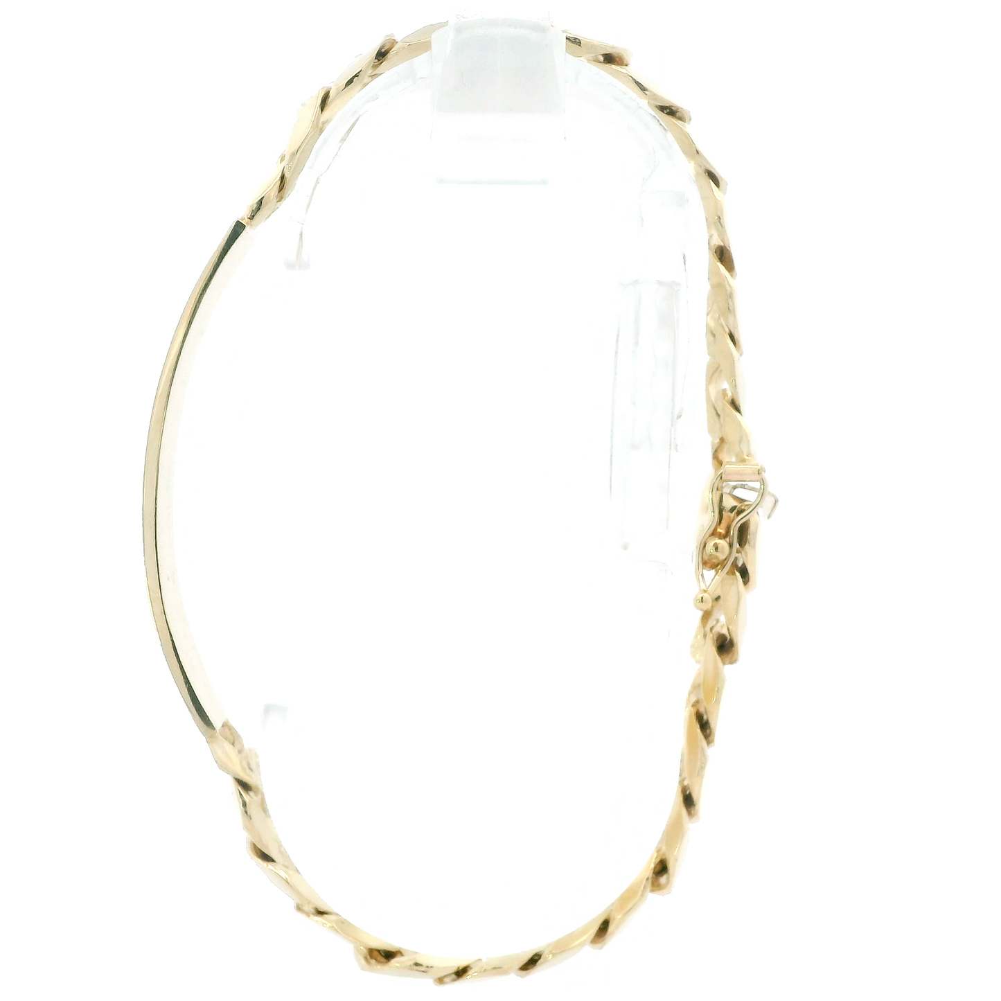 14K Yellow Gold 8.75" Diamond Cut ID Bracelet