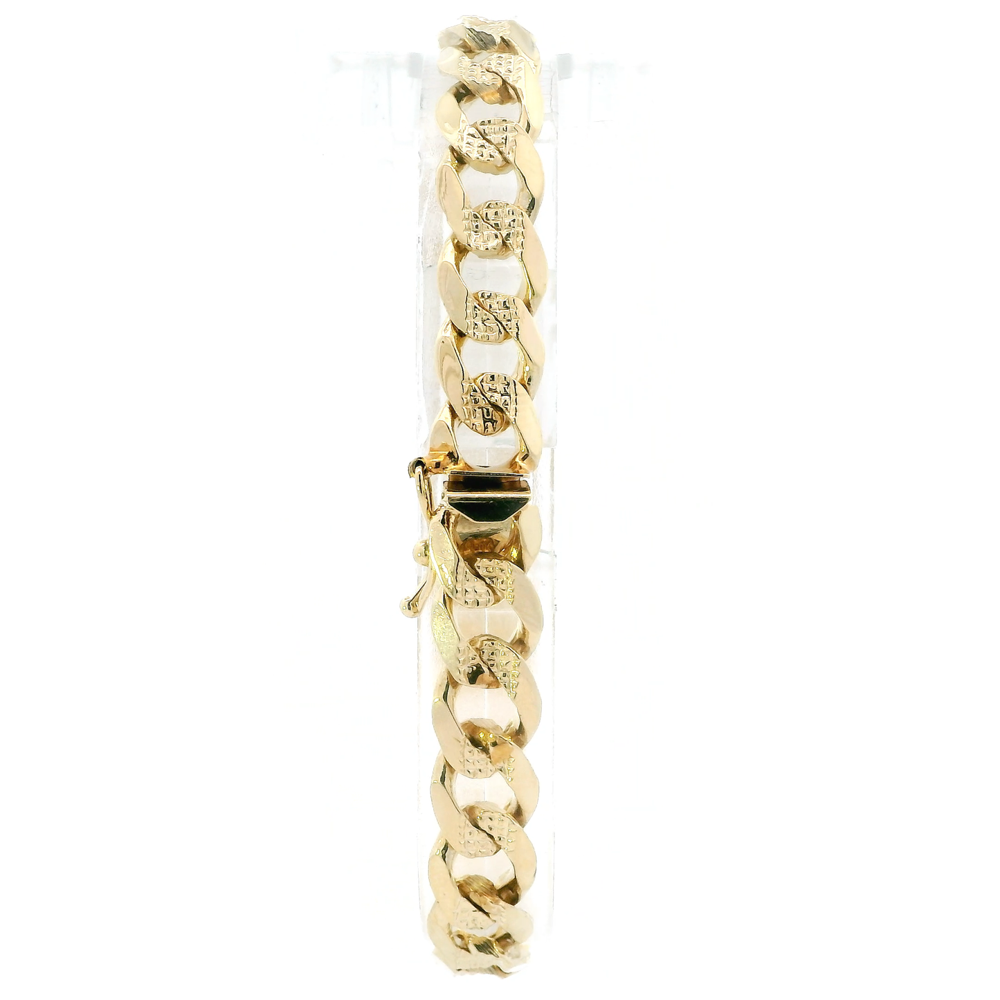 14K Yellow Gold 8.75" Diamond Cut ID Bracelet