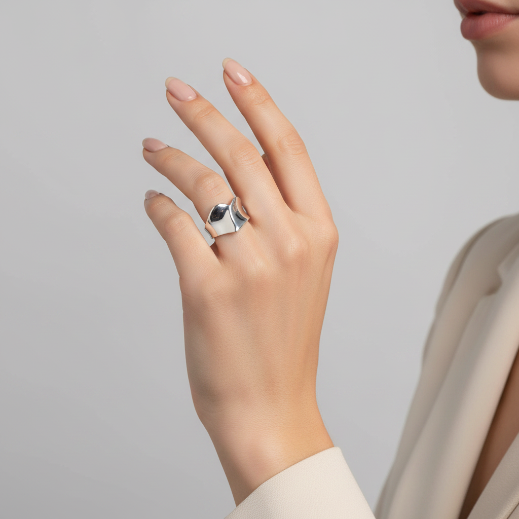 Sterling Silver Heart "Forgive" Womens Ring