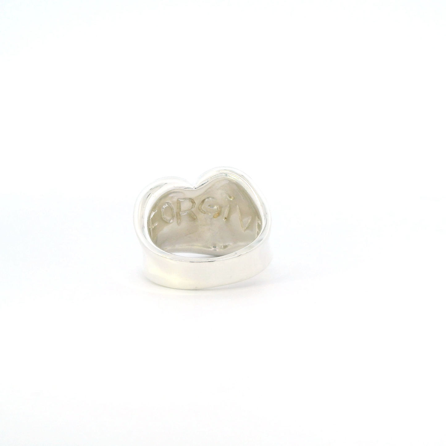 Sterling Silver Heart "Forgive" Womens Ring