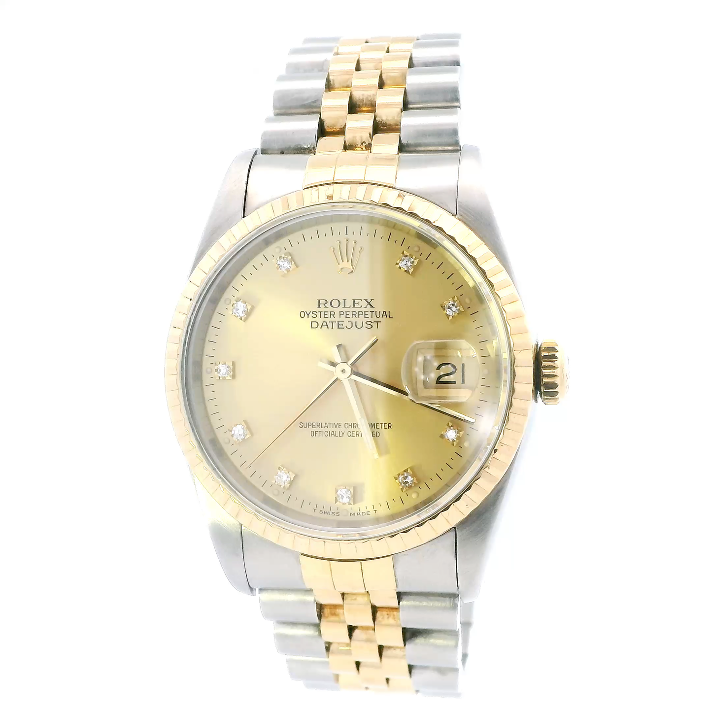 Rolex Oyster Perpetual Datejust Two Tone 1990's Mens Wristwatch